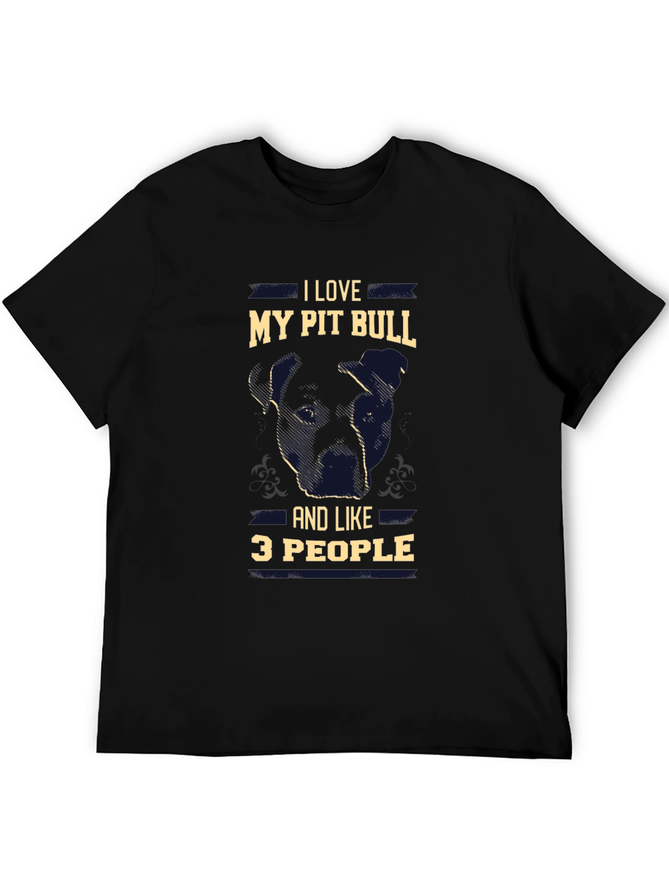 Black I Love My Pit Bull T-Shirt view 5