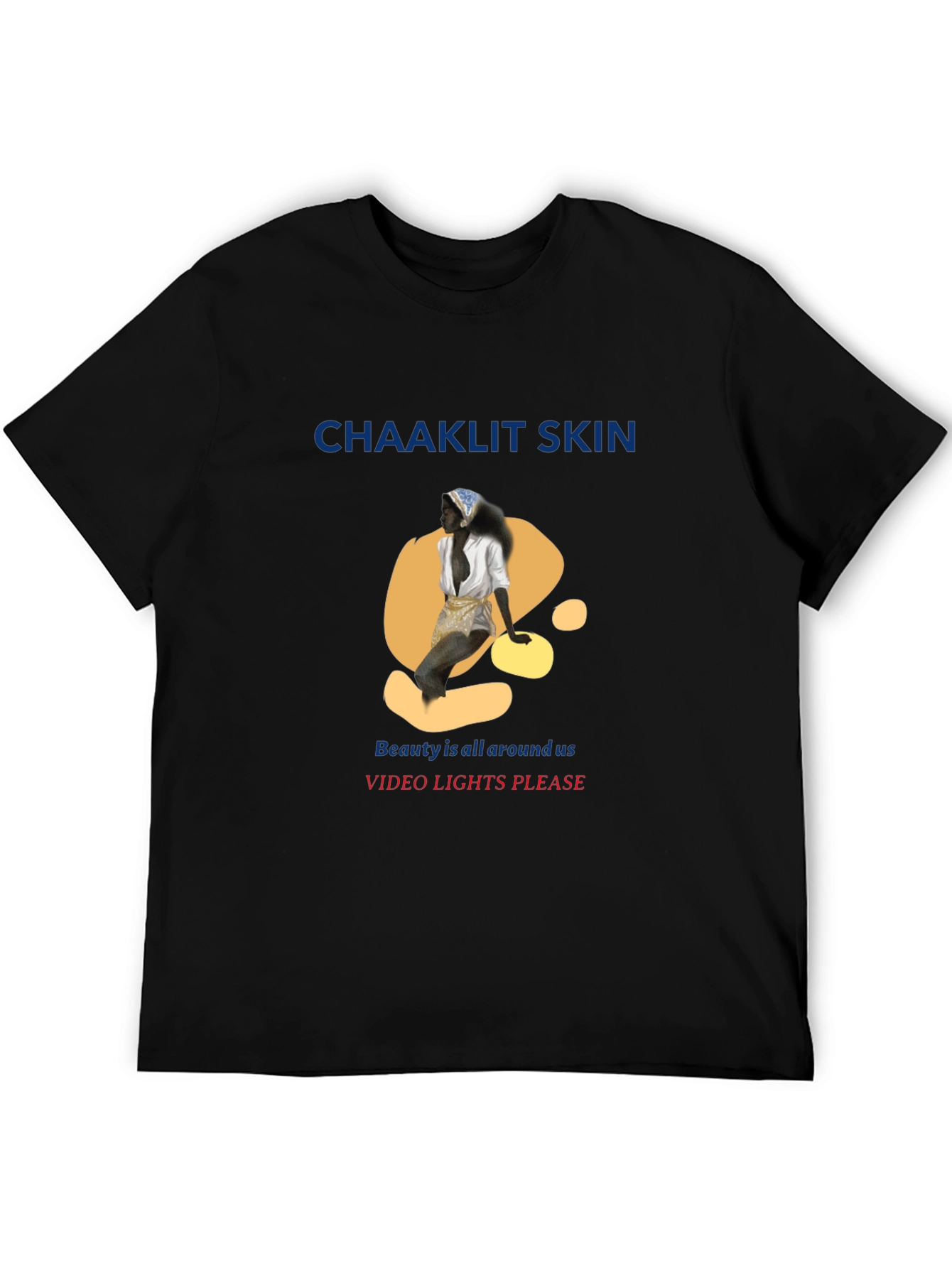Black Unique Graphic T-Shirt - 'Chaaklit Skin' Design view 5
