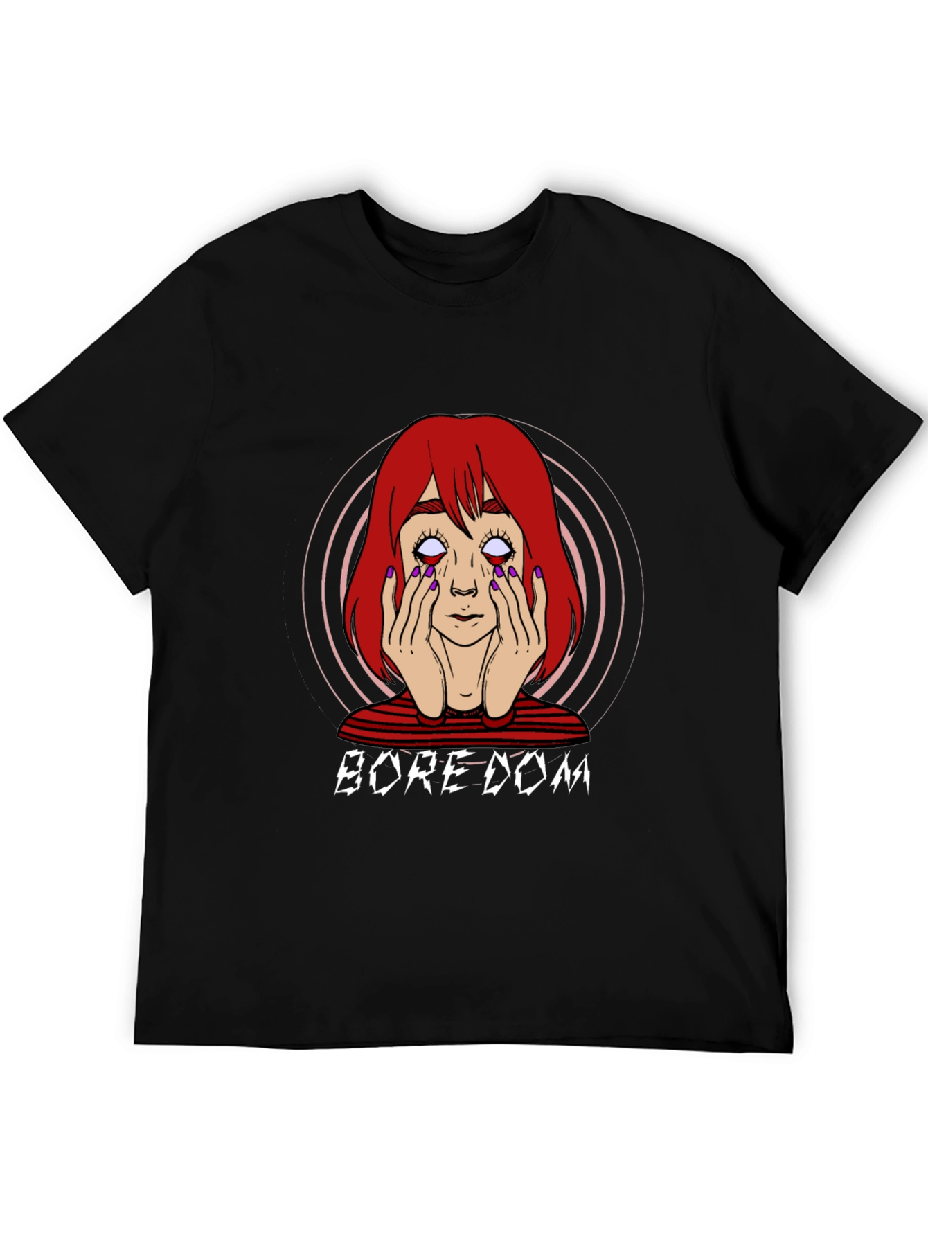 Black Boredom Graphic T-Shirt - Unisex Black Tee view 5