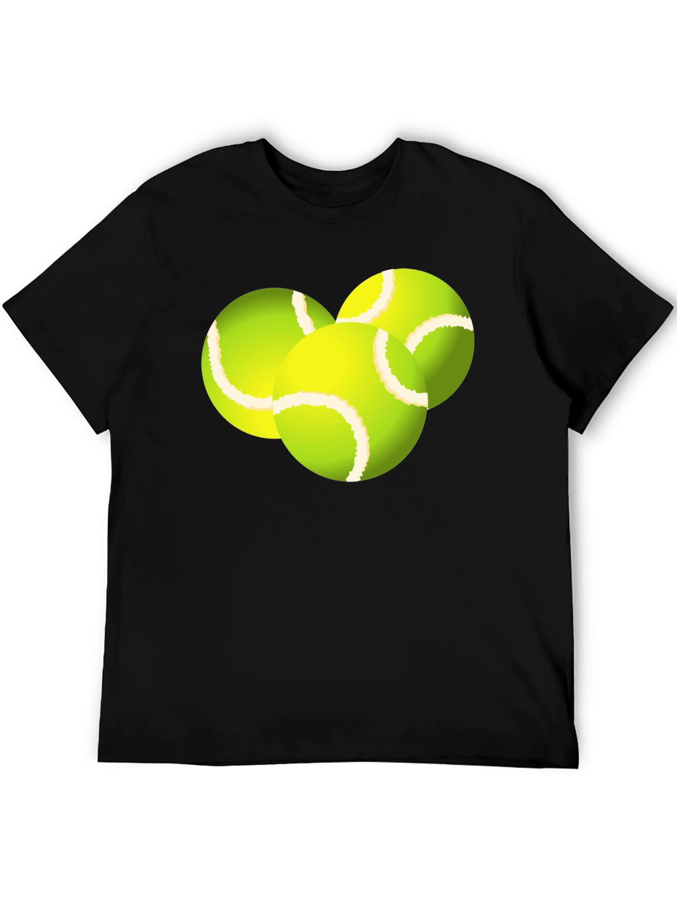 Tennis Balls Graphic Tee - Black Cotton T-Shirt - 5