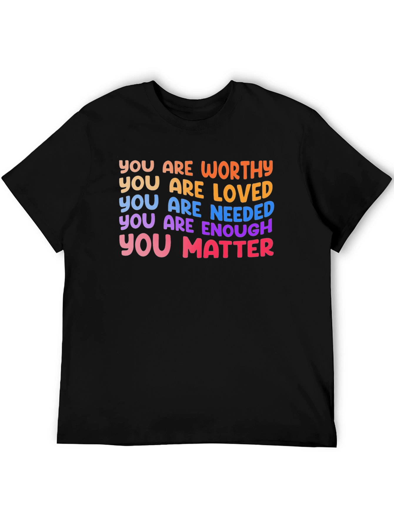 Black Affirmation T-Shirt: You Are Worthy, Loved, Enough view 5