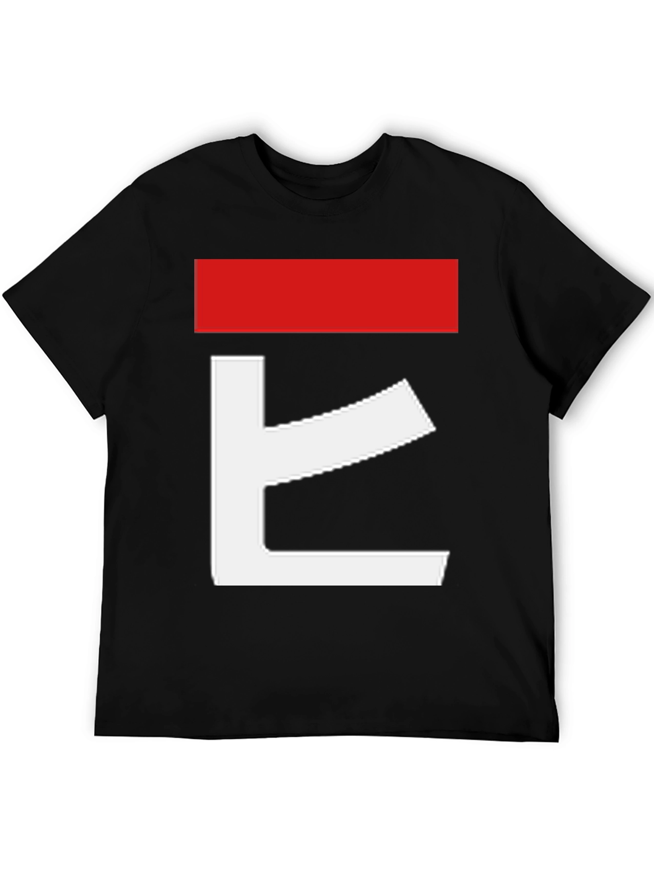 Black Abstract Graphic Tee - Red and White Design on Black view 5