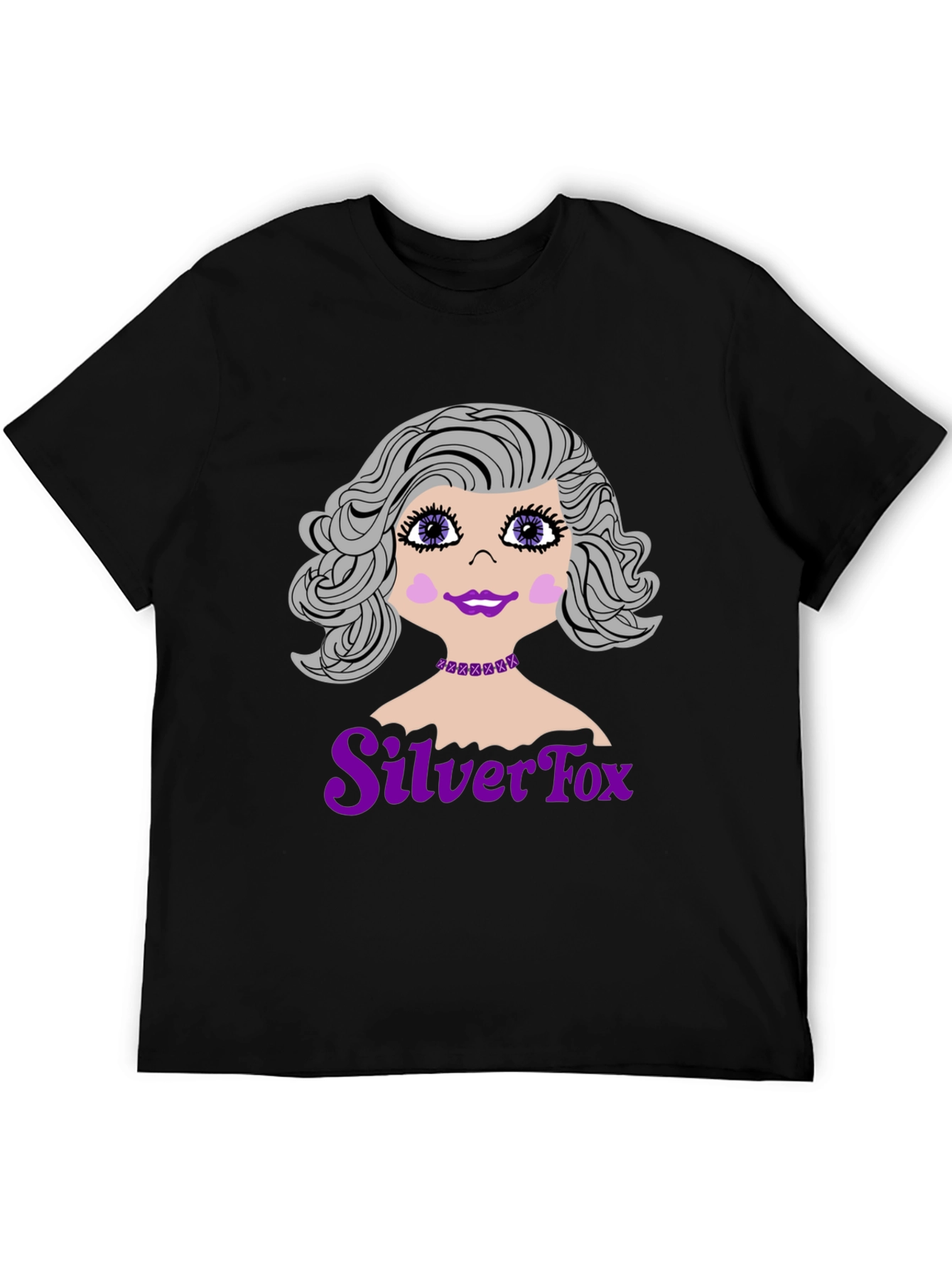 Black Silver Fox Graphic T-Shirt view 5