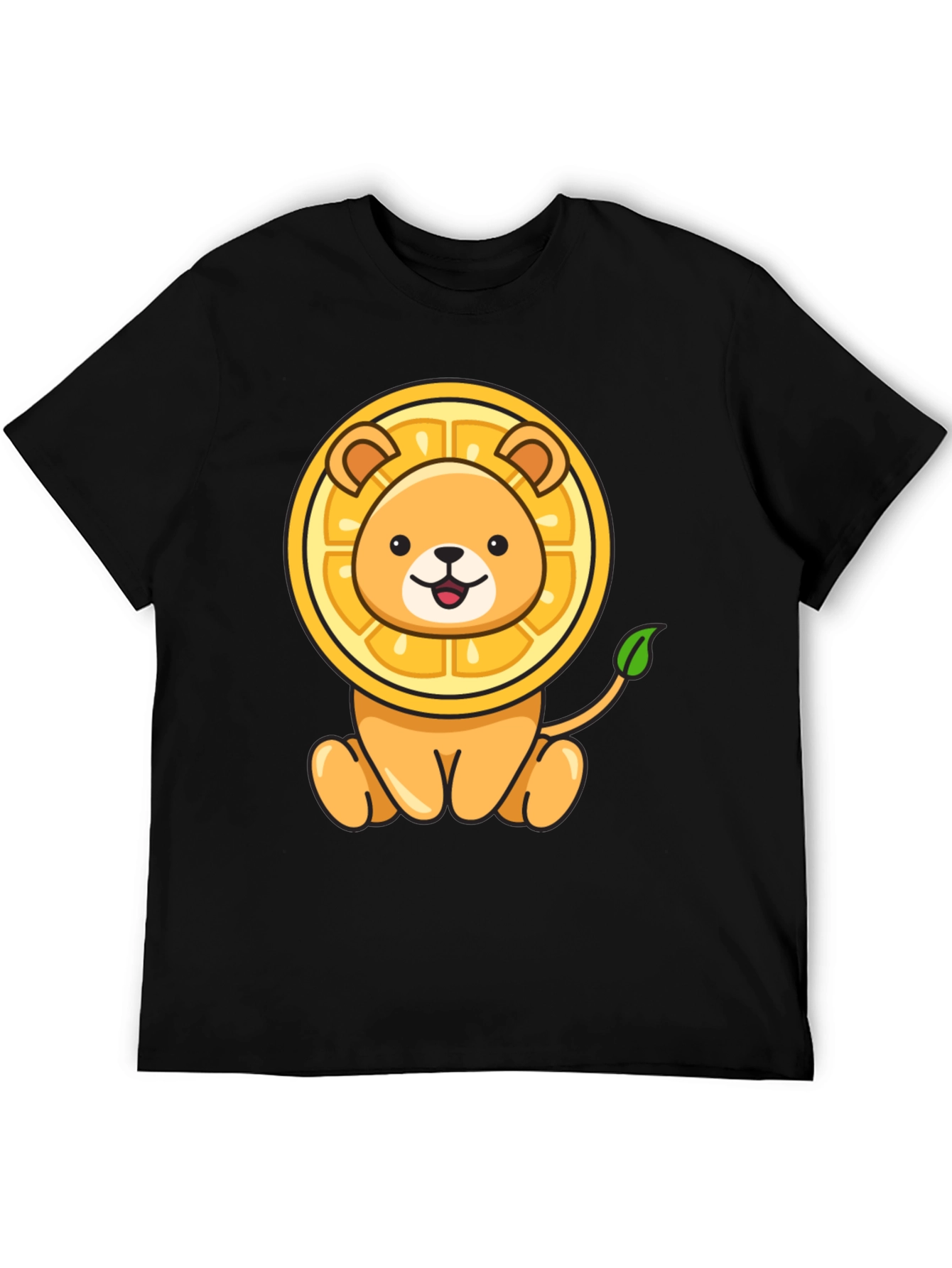 Black Lion-Orange Graphic Tee - Fun & Unique Design view 5