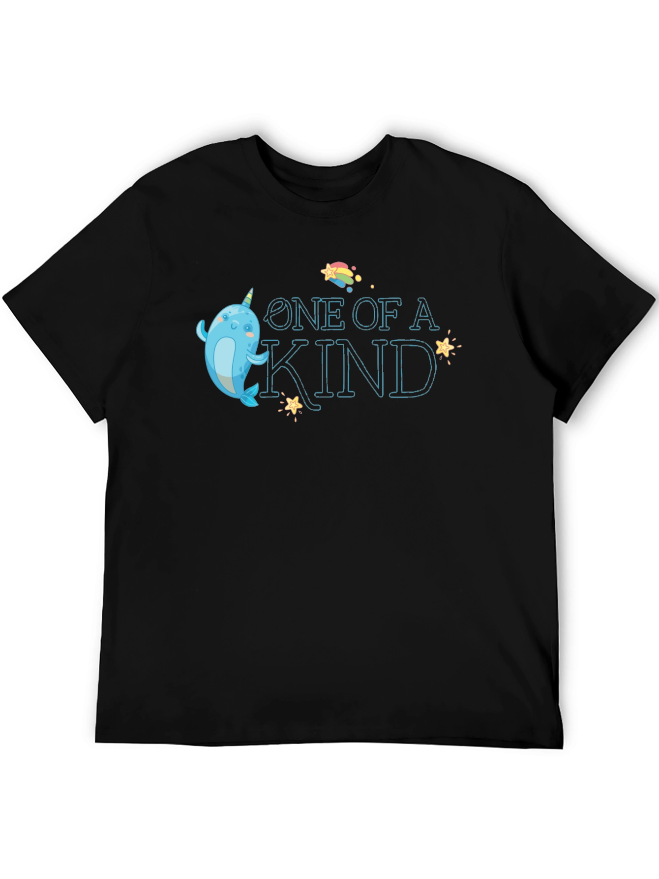 Black One of a Kind Narwhal T-Shirt view 5