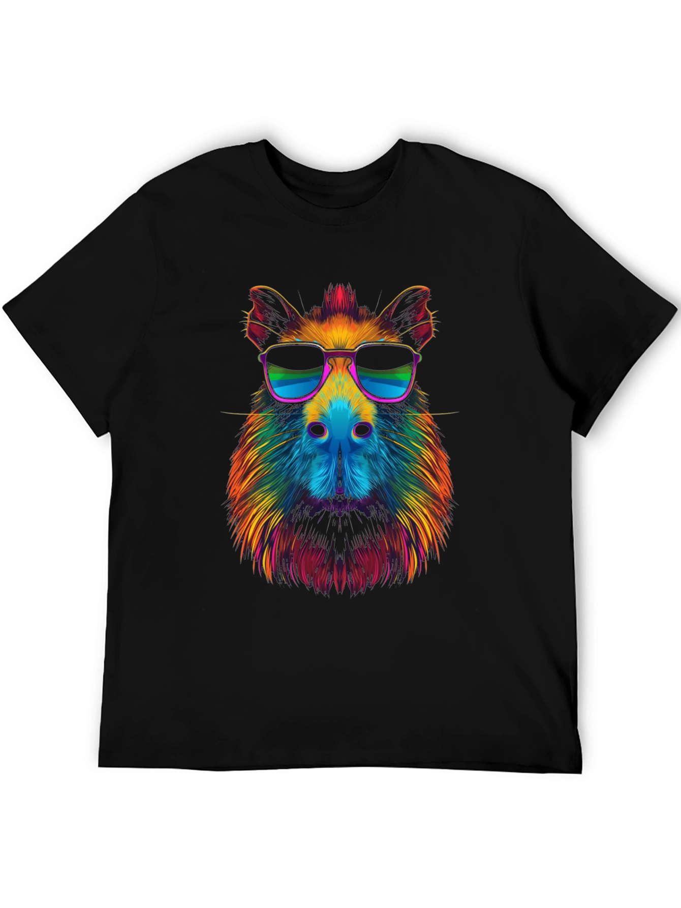 Black Cool Capybara Graphic Tee view 5
