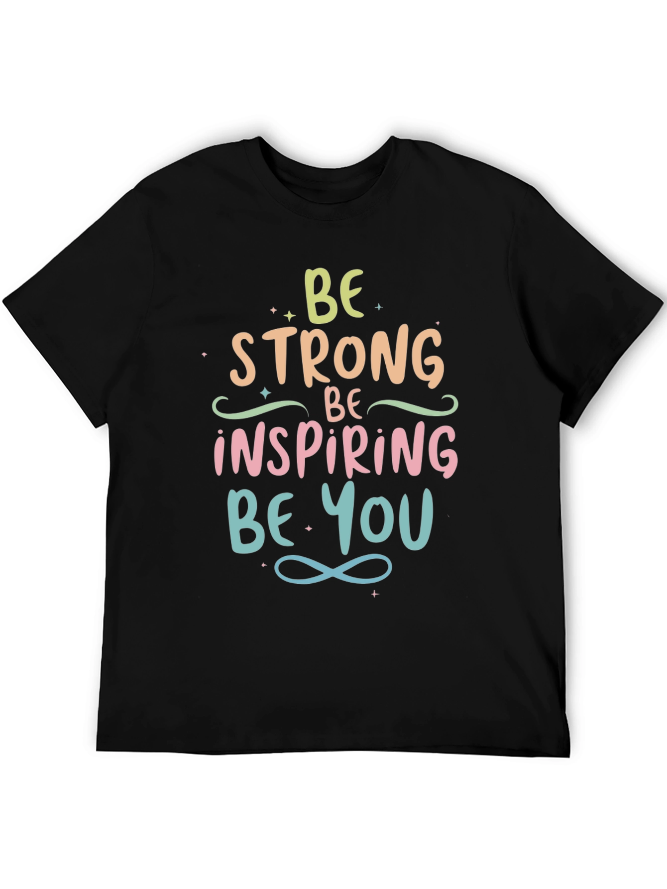 Black Inspirational Graphic Tee - Be Strong, Be You view 5
