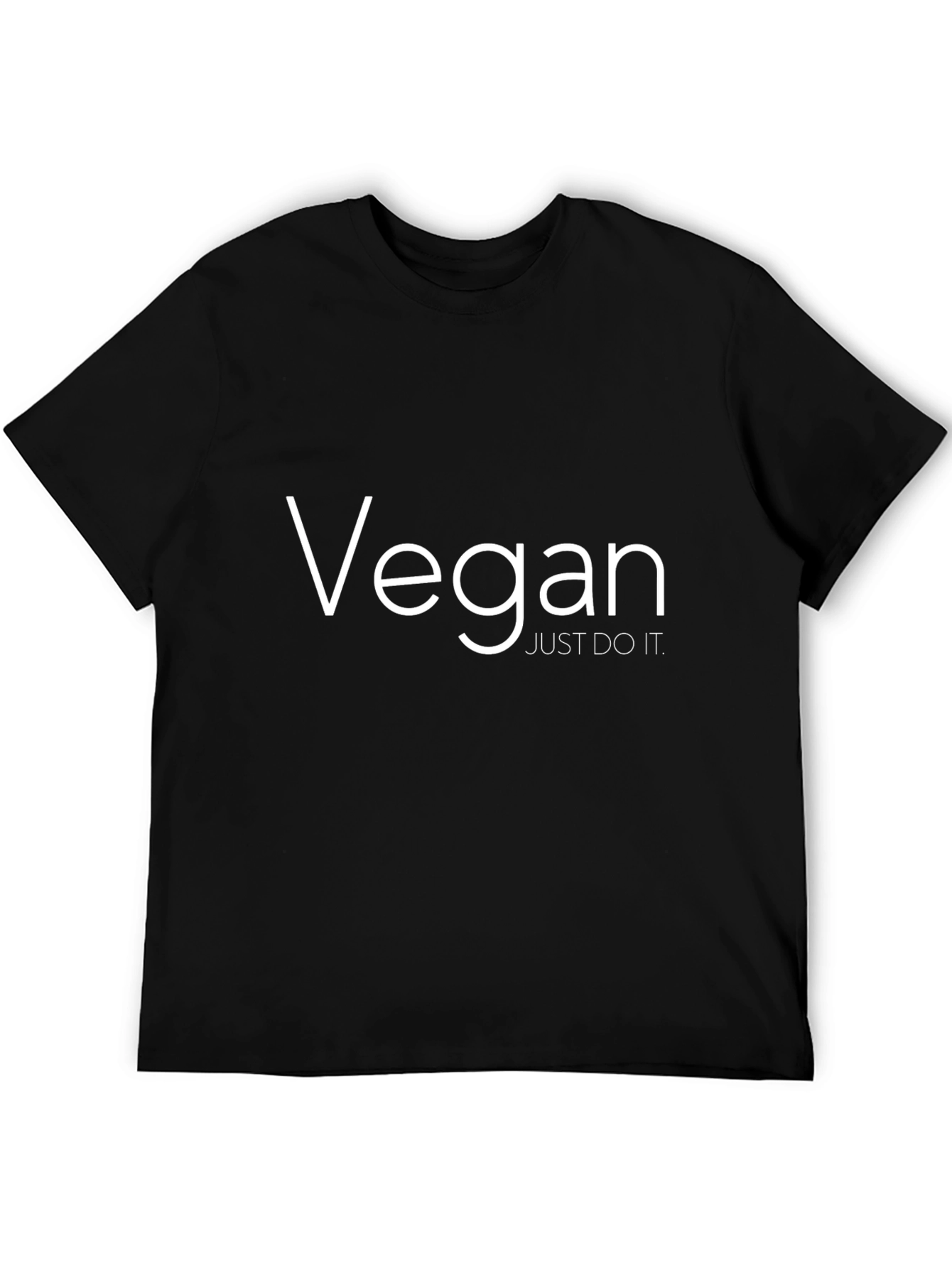 Black Vegan Just Do It T-Shirt - Black Cotton Tee view 5