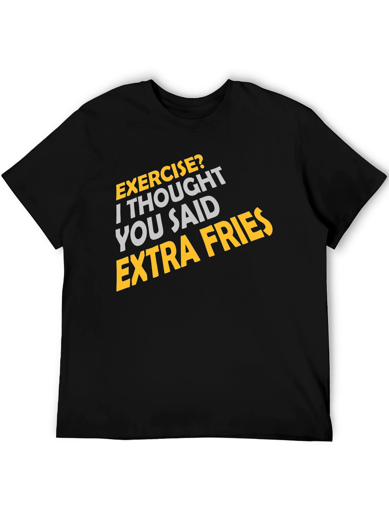 Black Exercise? Extra Fries Graphic Tee view 5