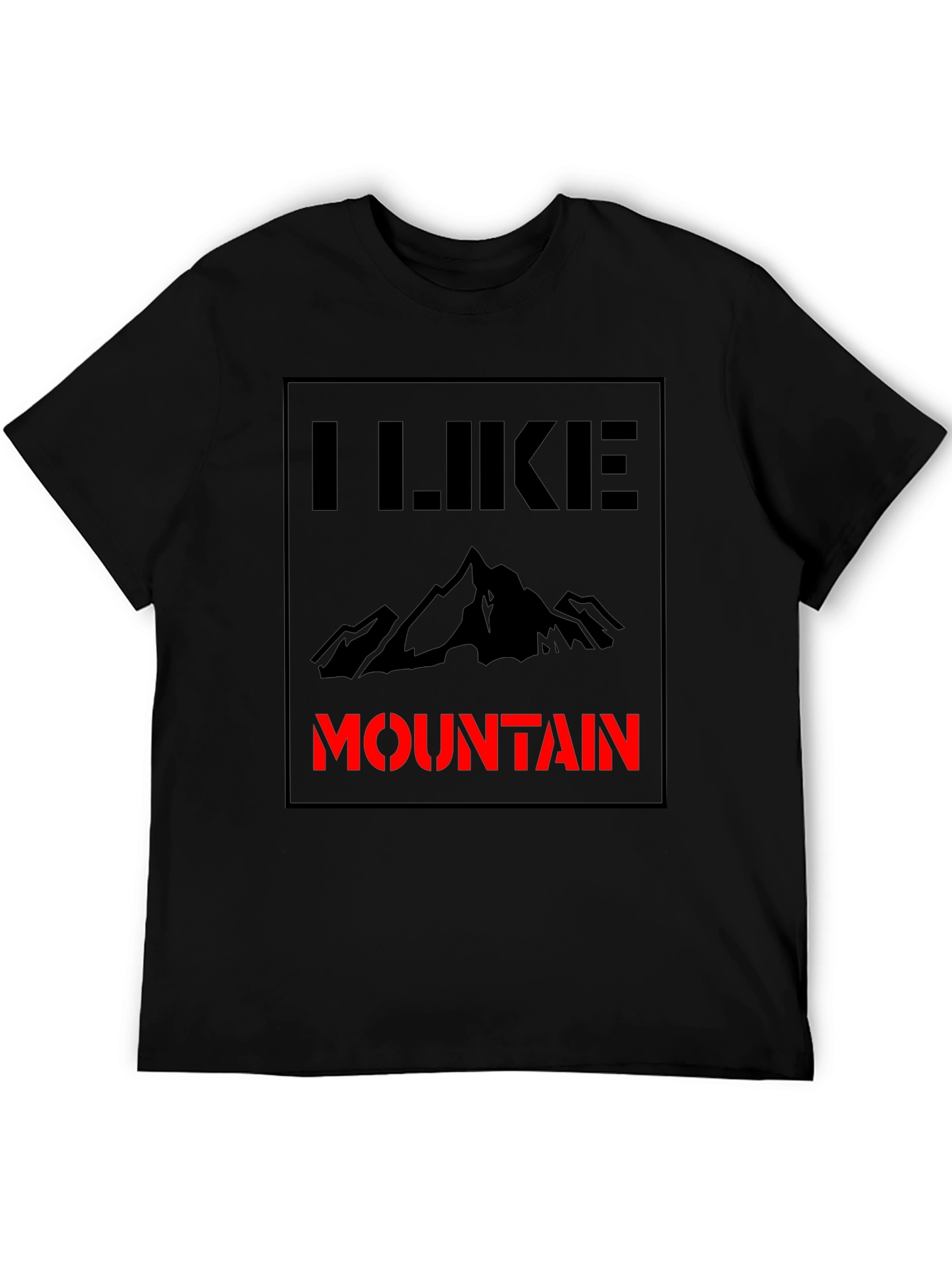 Black I Like Mountain Black T-Shirt view 5