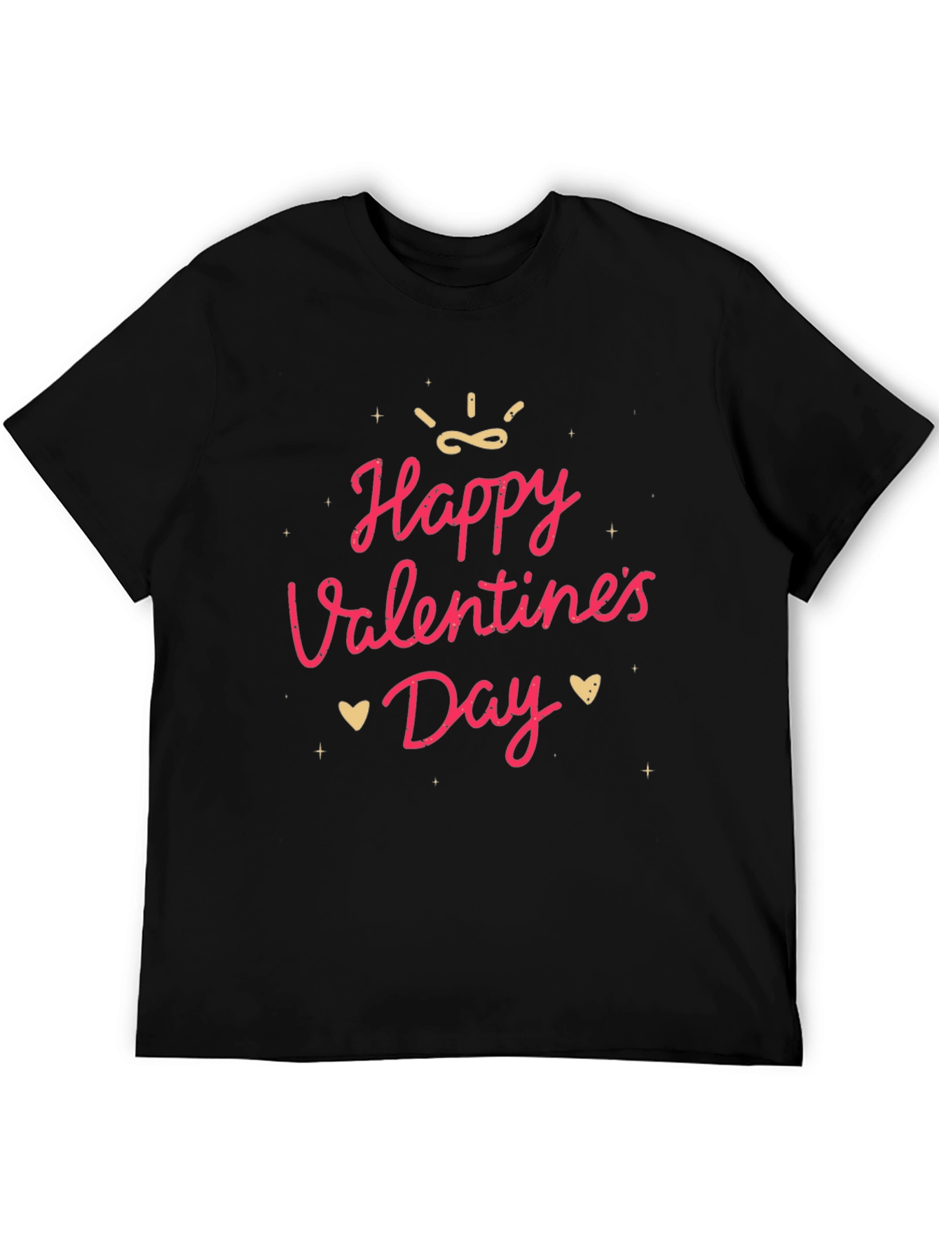 Black Happy Valentine's Day Graphic Tee - Soft Cotton Blend view 5