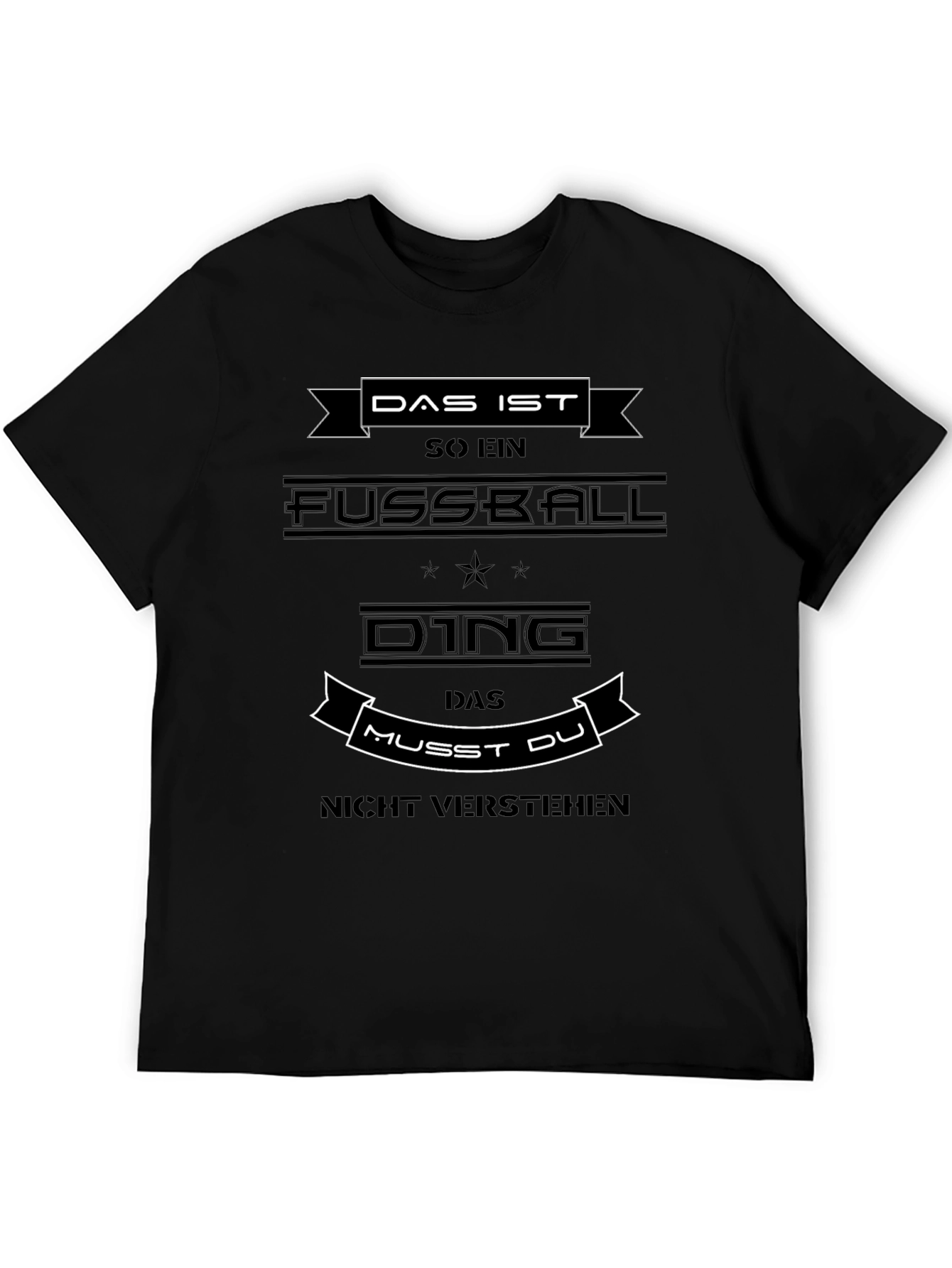 Black Das Ist Fussball Funny T-Shirt view 5