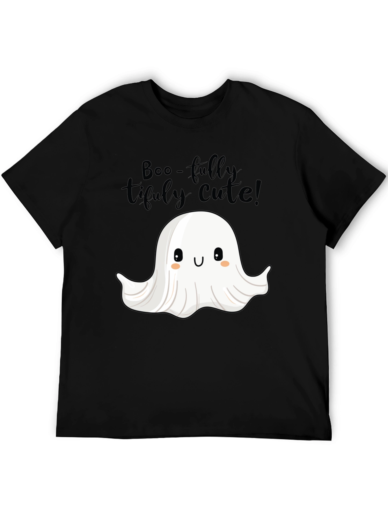 Black Boo-tifully Cute Ghost T-Shirt view 5