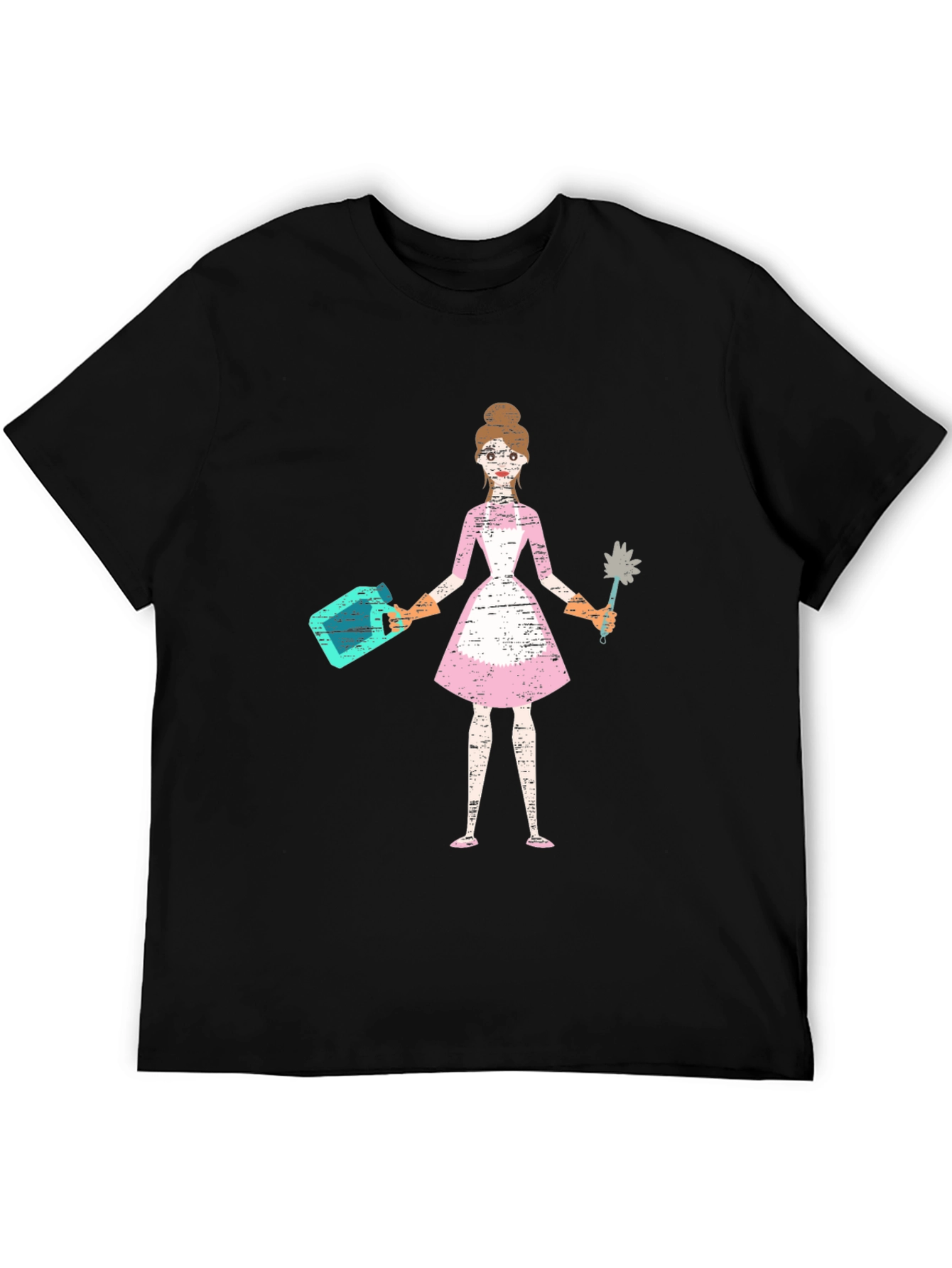 Black Novelty Maid Graphic Black T-Shirt view 5