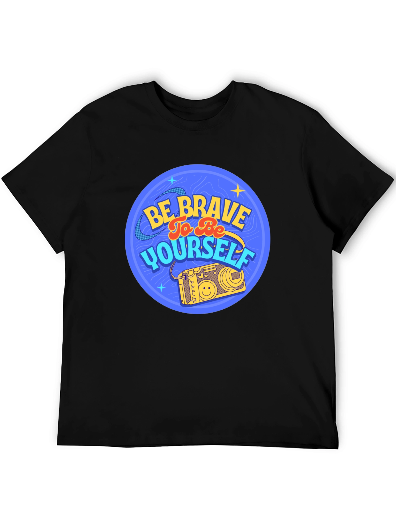 Black Be Brave To Be Yourself Black T-Shirt view 5
