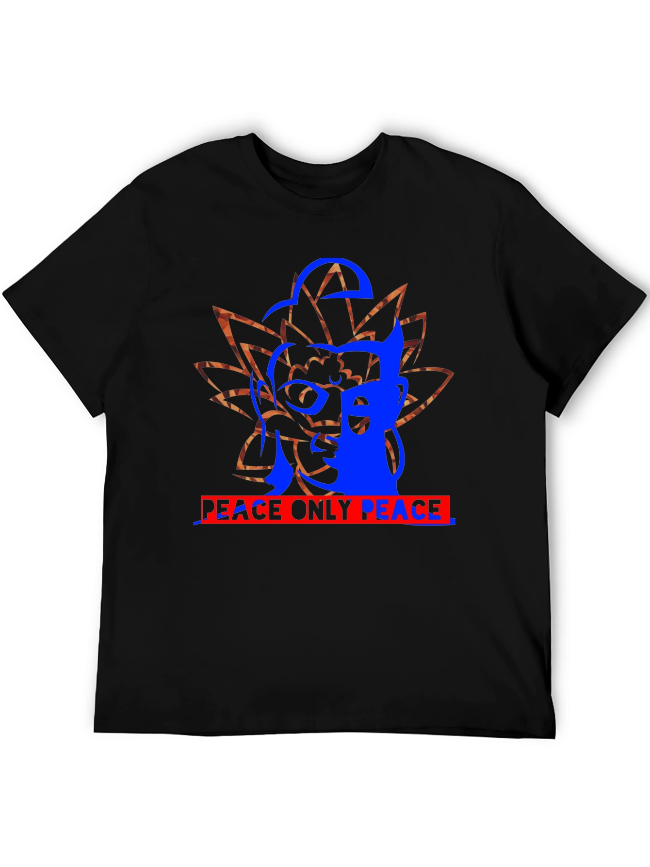 Black Peace Only Peace Graphic Black T-Shirt view 5