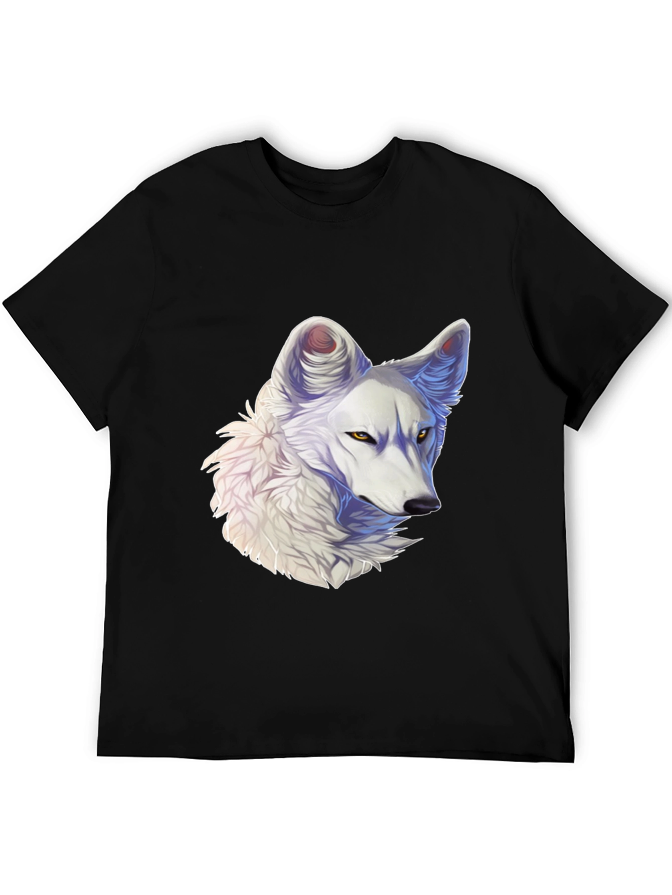 Black Arctic Wolf Graphic Tee - Black Cotton Blend view 5