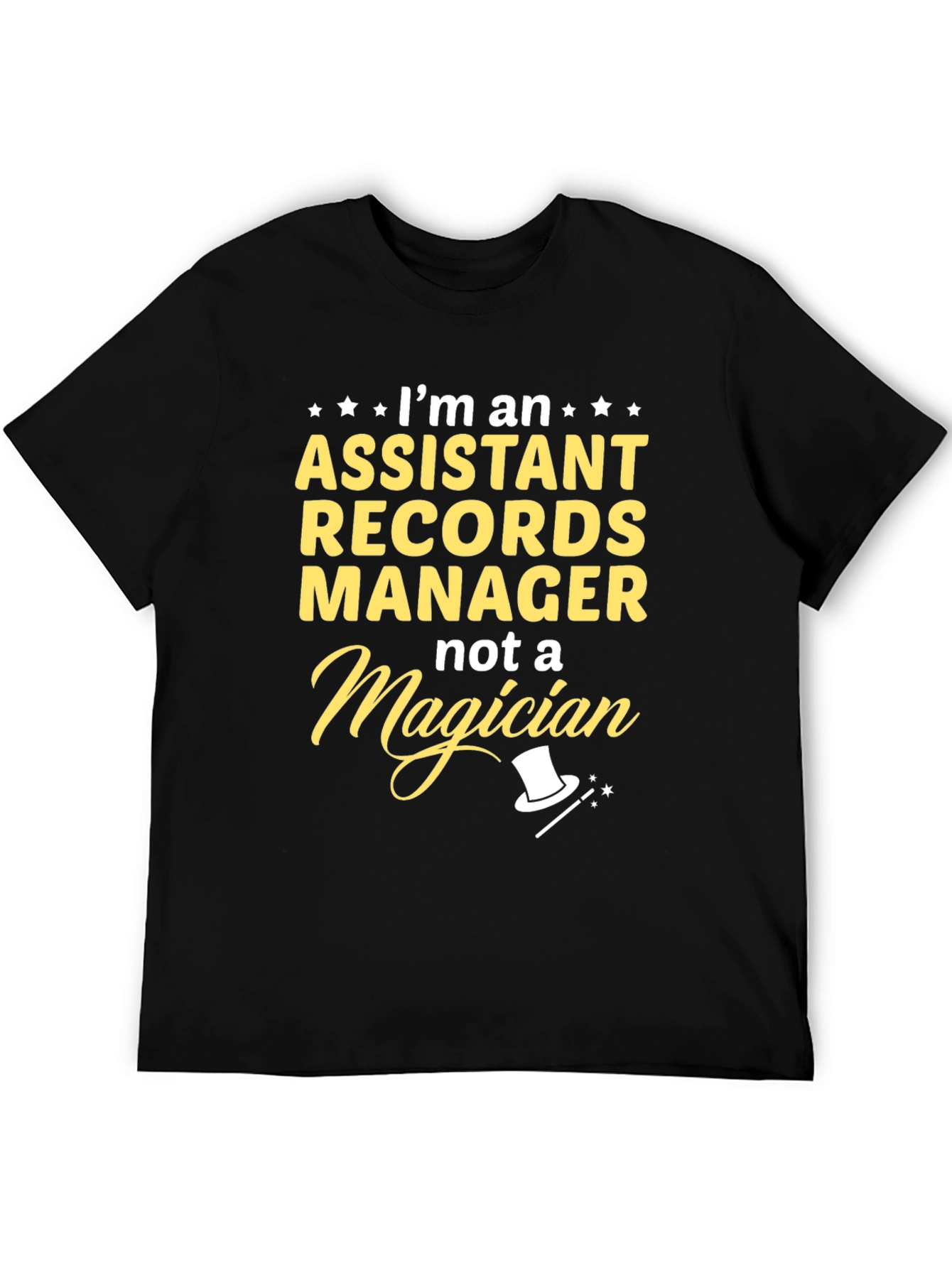 Black Assistant Records Manager T-Shirt, Funny Job Tee view 5