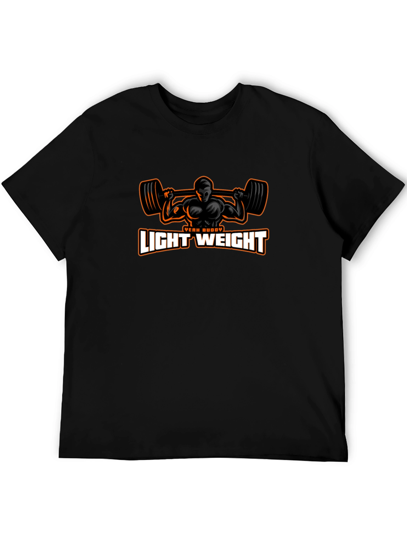 Light Weight, Yeah Buddy! Men's Black T-Shirt - 5