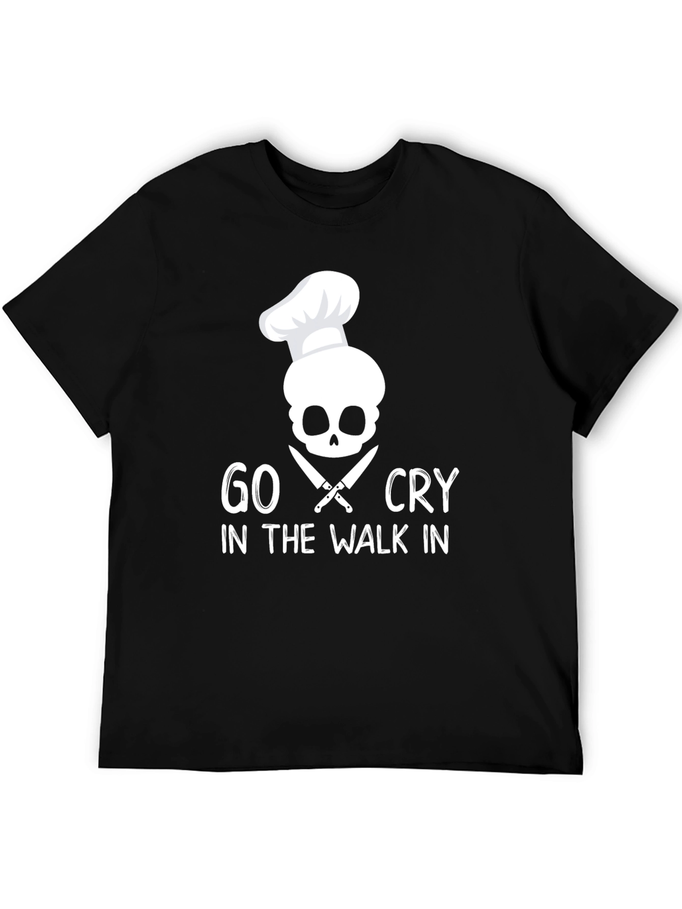 Black Go Cry in the Walk In Chef Skull T-Shirt view 5