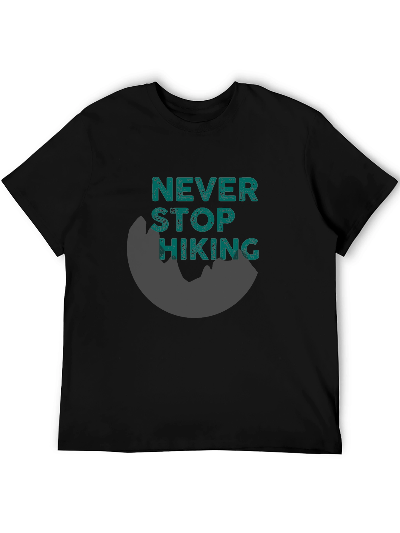 Black Never Stop Hiking Tee -  Men's Graphic T-Shirt view 5