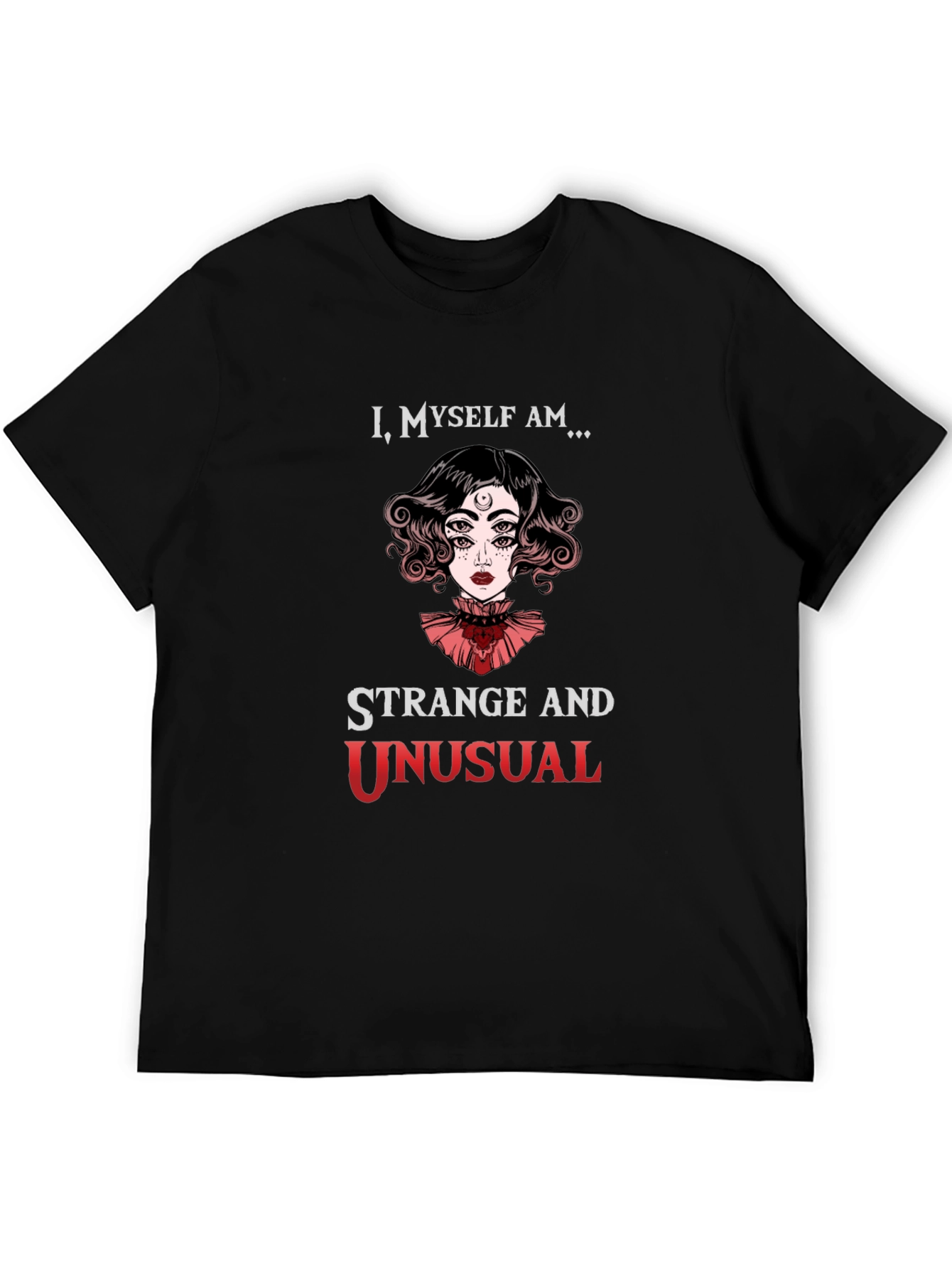 Black Strange and Unusual Graphic T-Shirt view 5