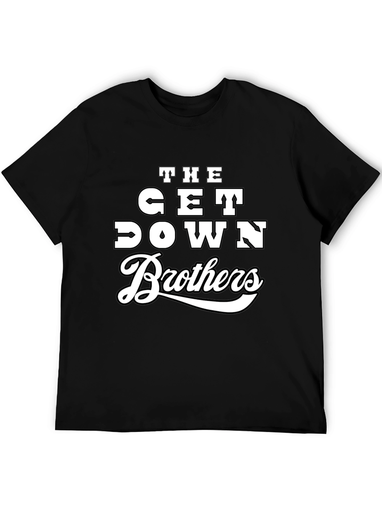 Black The Get Down Brothers Graphic Tee - Trendy Black T-Shirt view 5