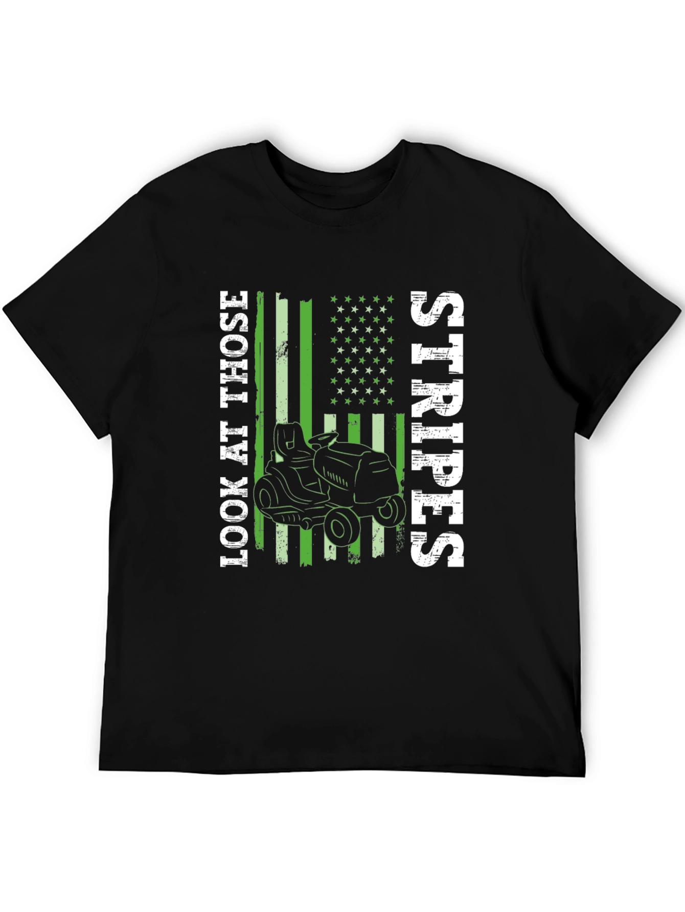 Black Lawn Mowing Stripes T-Shirt view 5