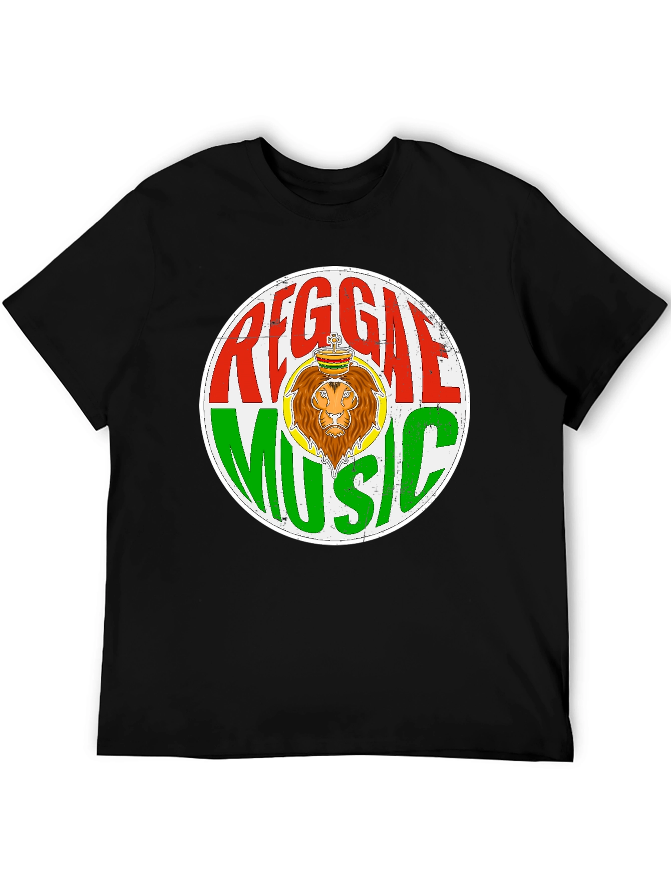 Black Reggae Music Lion Graphic T-Shirt view 5