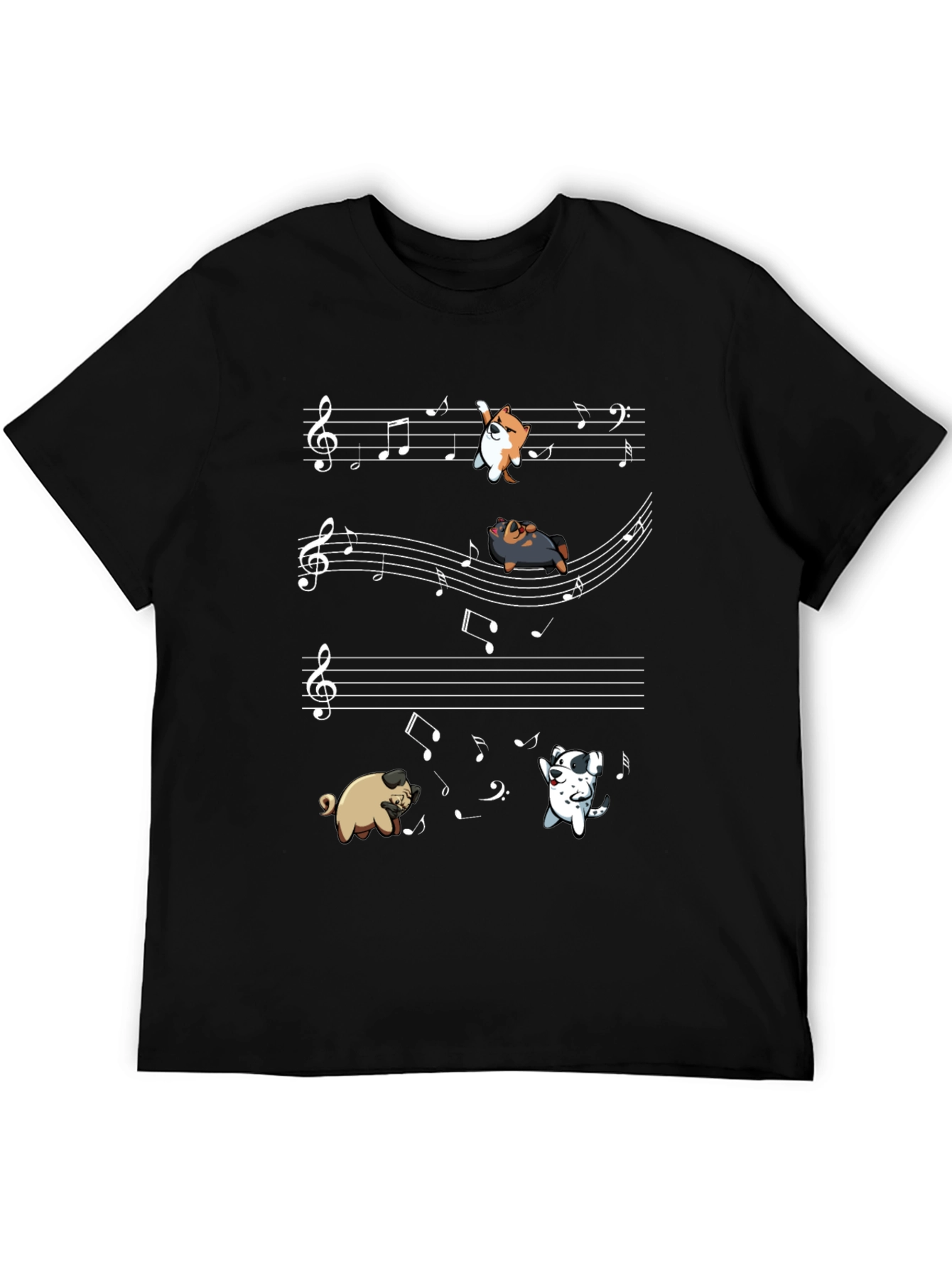 Black Dog Musical Notes T-Shirt view 5