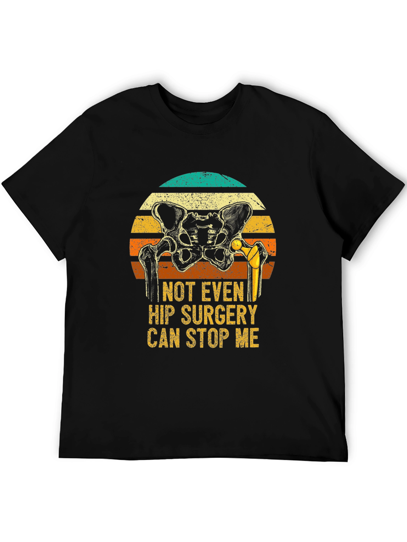 Black Hip Replacement Funny Graphic Tee view 5