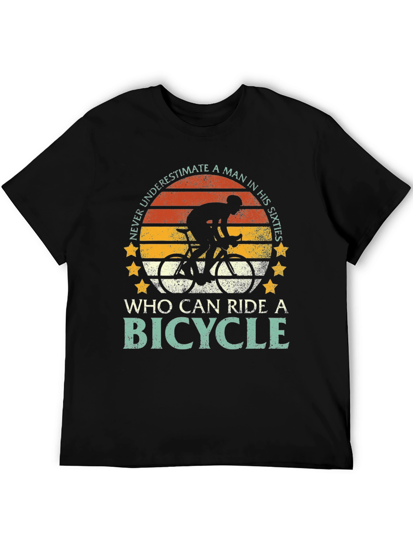 Black Never Underestimate Bicyclist T-Shirt view 5