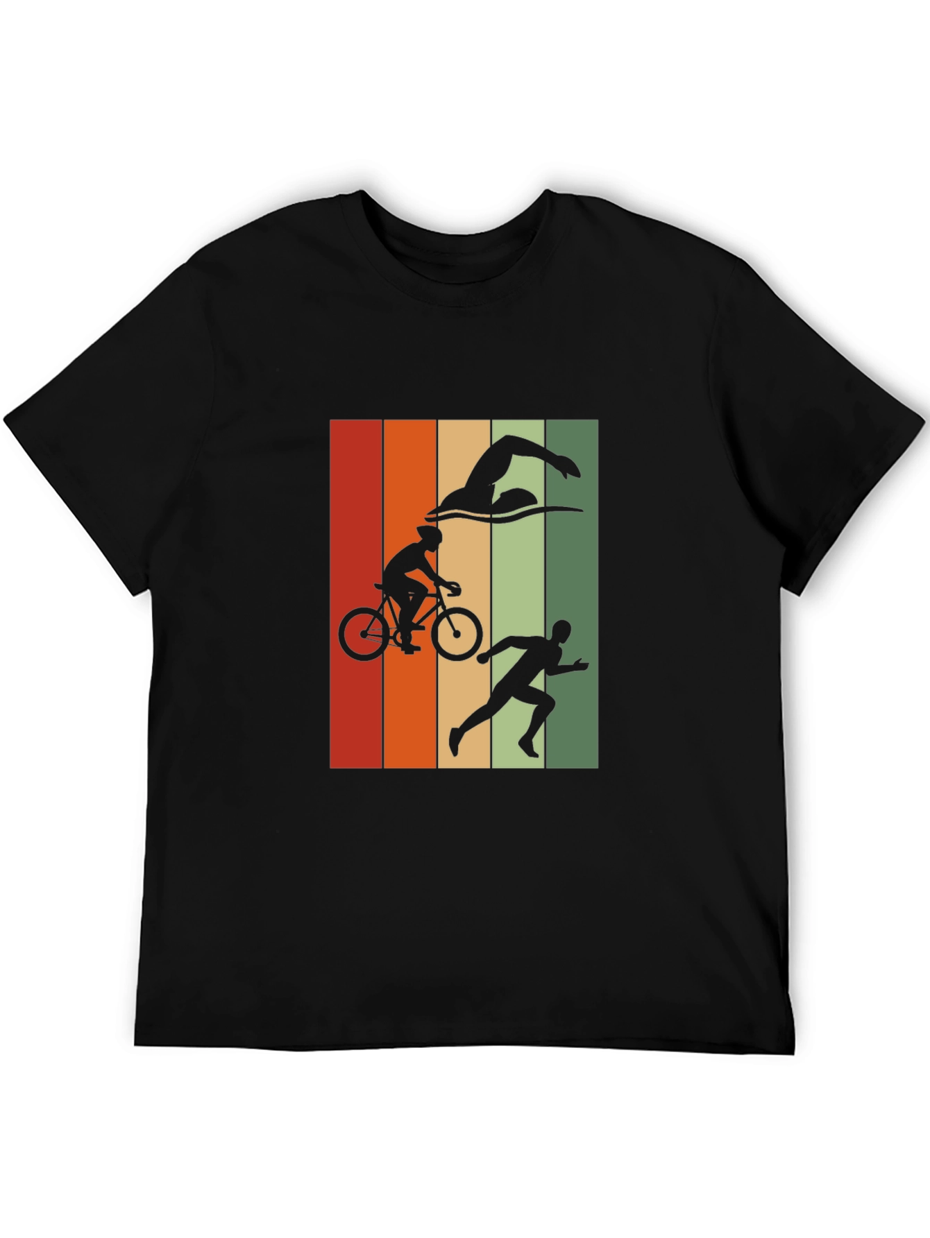 Black Triathlon Graphic T-Shirt - Black view 5