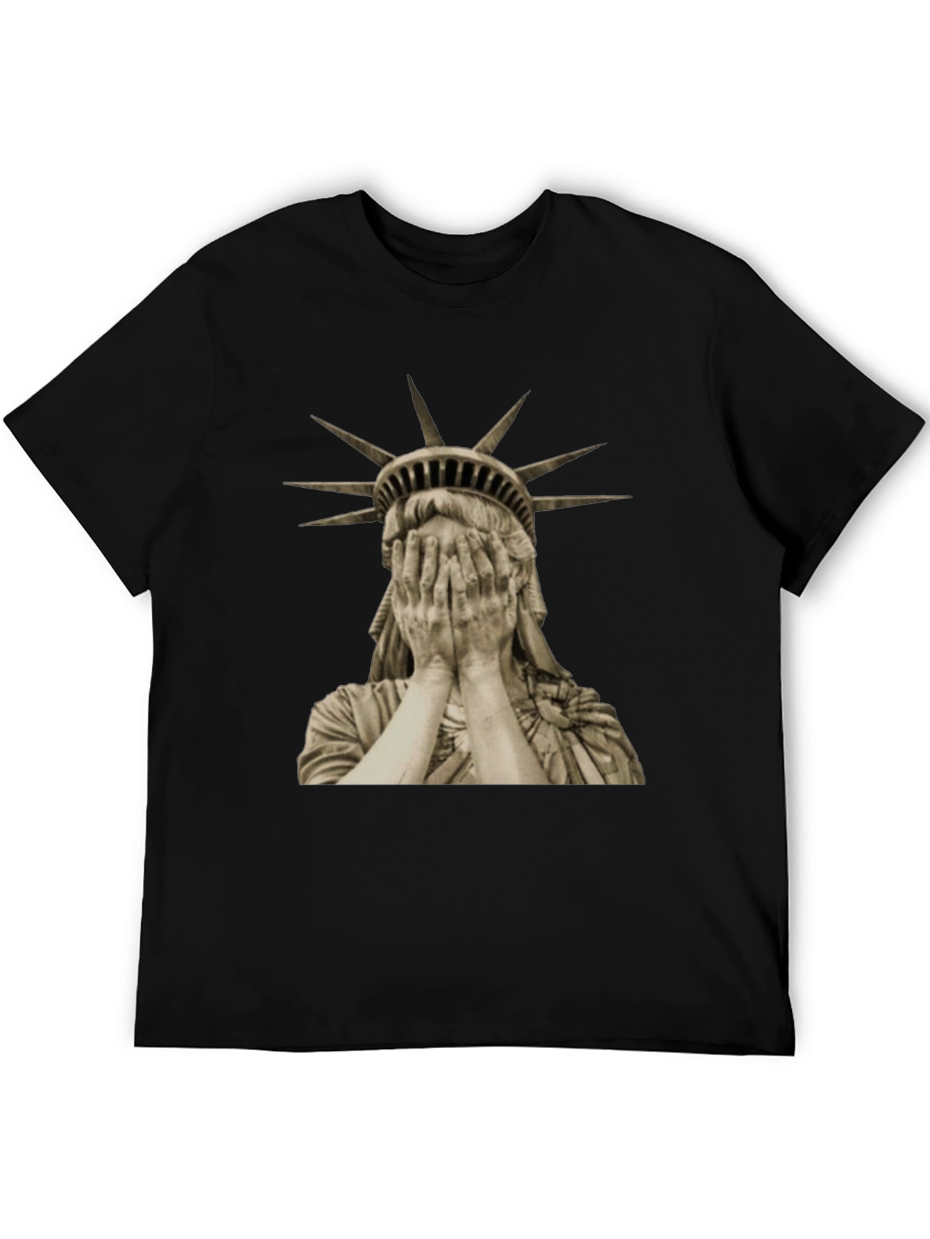 Black Statue of Liberty Crying Graphic Tee view 5