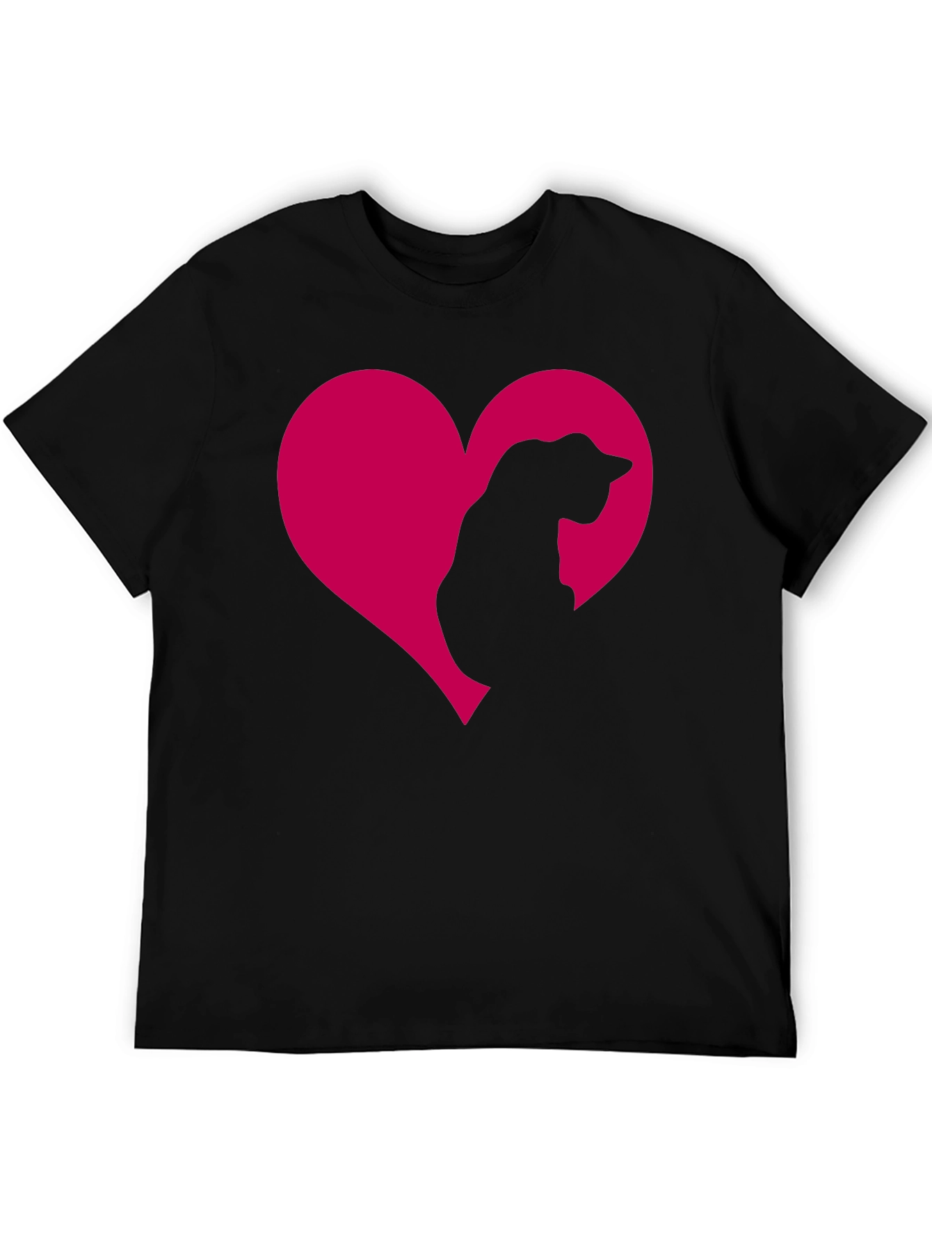 Black Cat Heart Tee - Adorable Feline Love T-Shirt view 5