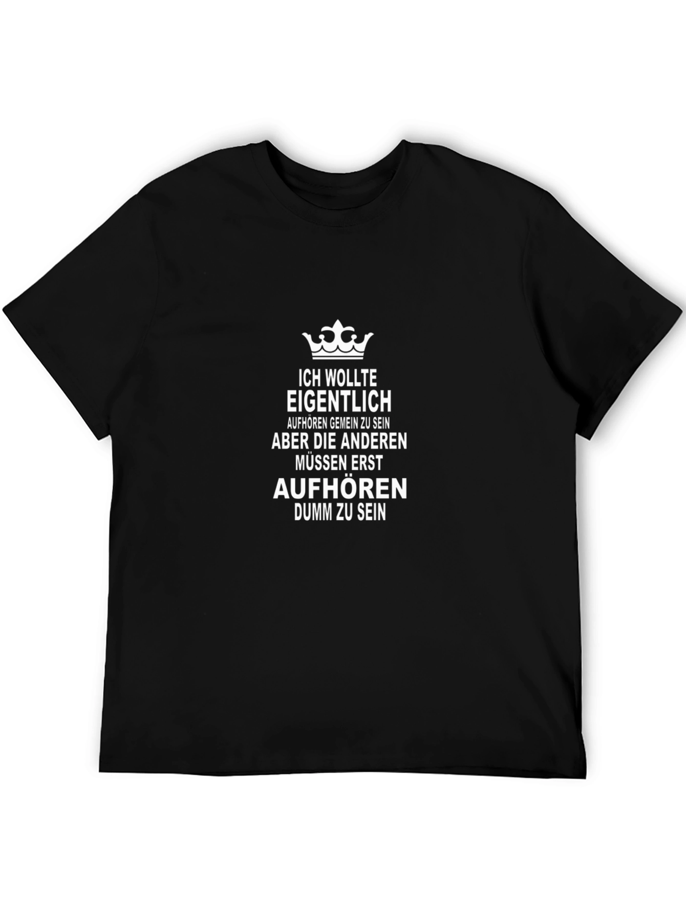 Black Sarcastic German T-Shirt - Ich Wollte Eigentlich view 5