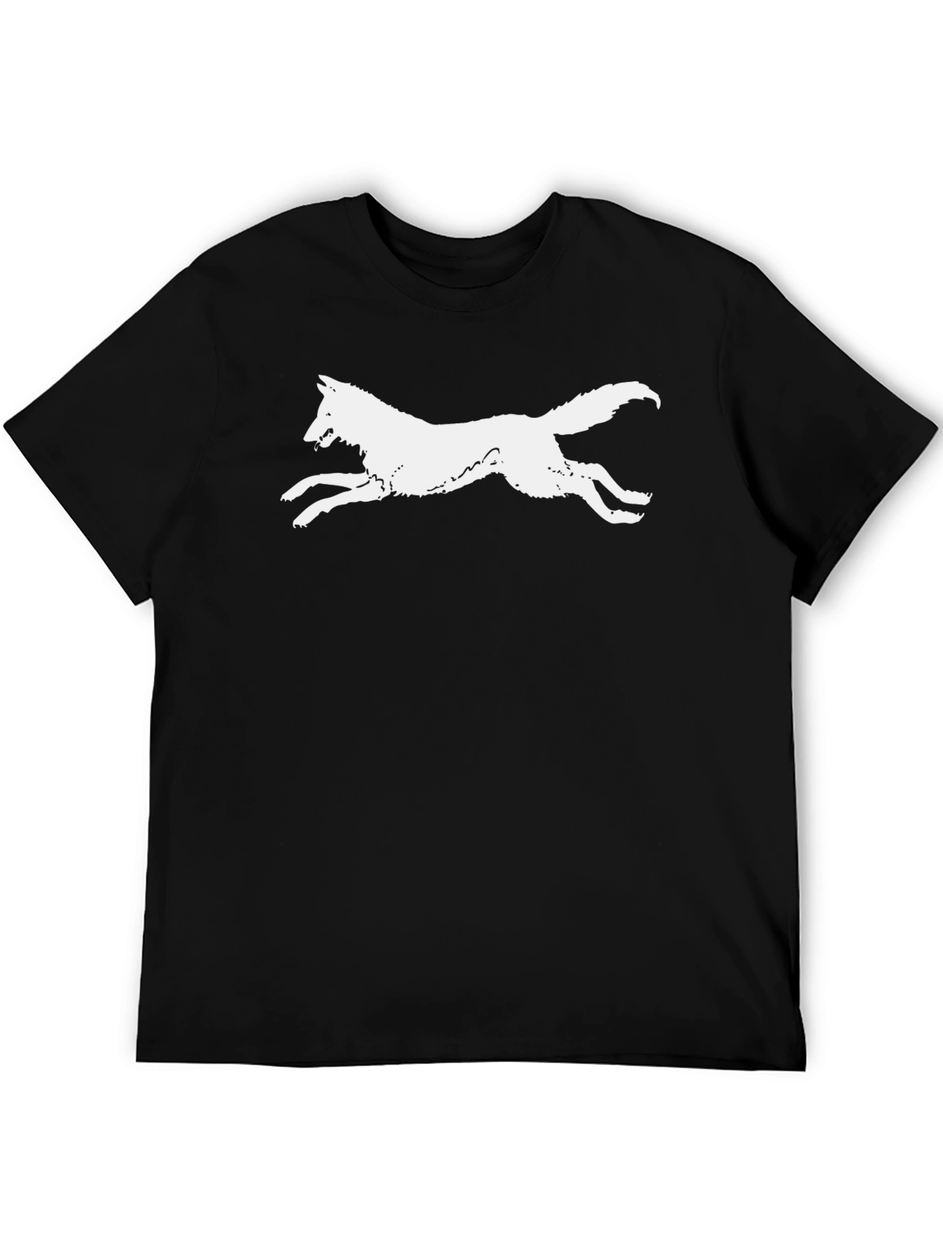 Black White Wolf Graphic Black T-Shirt view 5