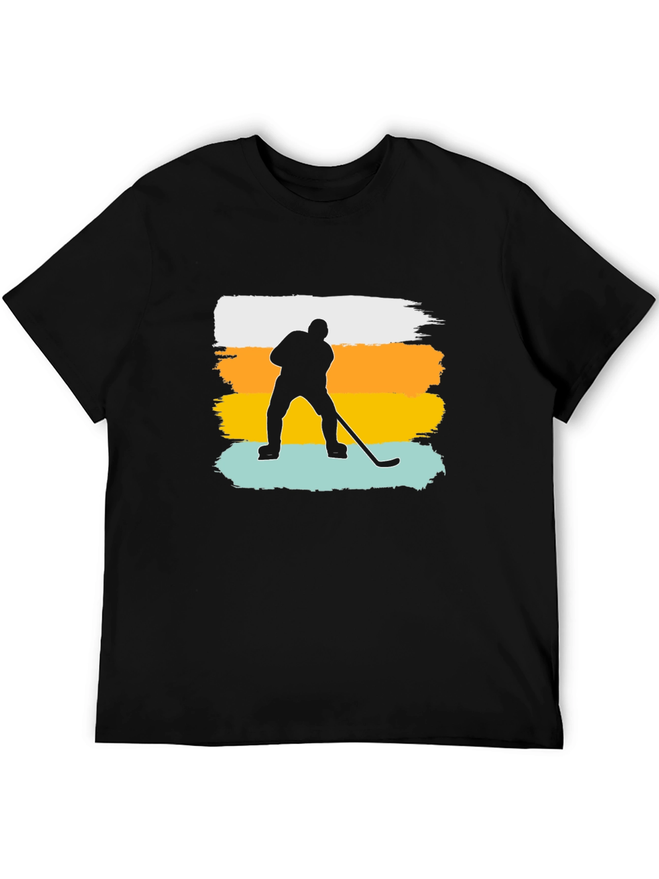 Black Hockey Player Graphic T-Shirt view 5