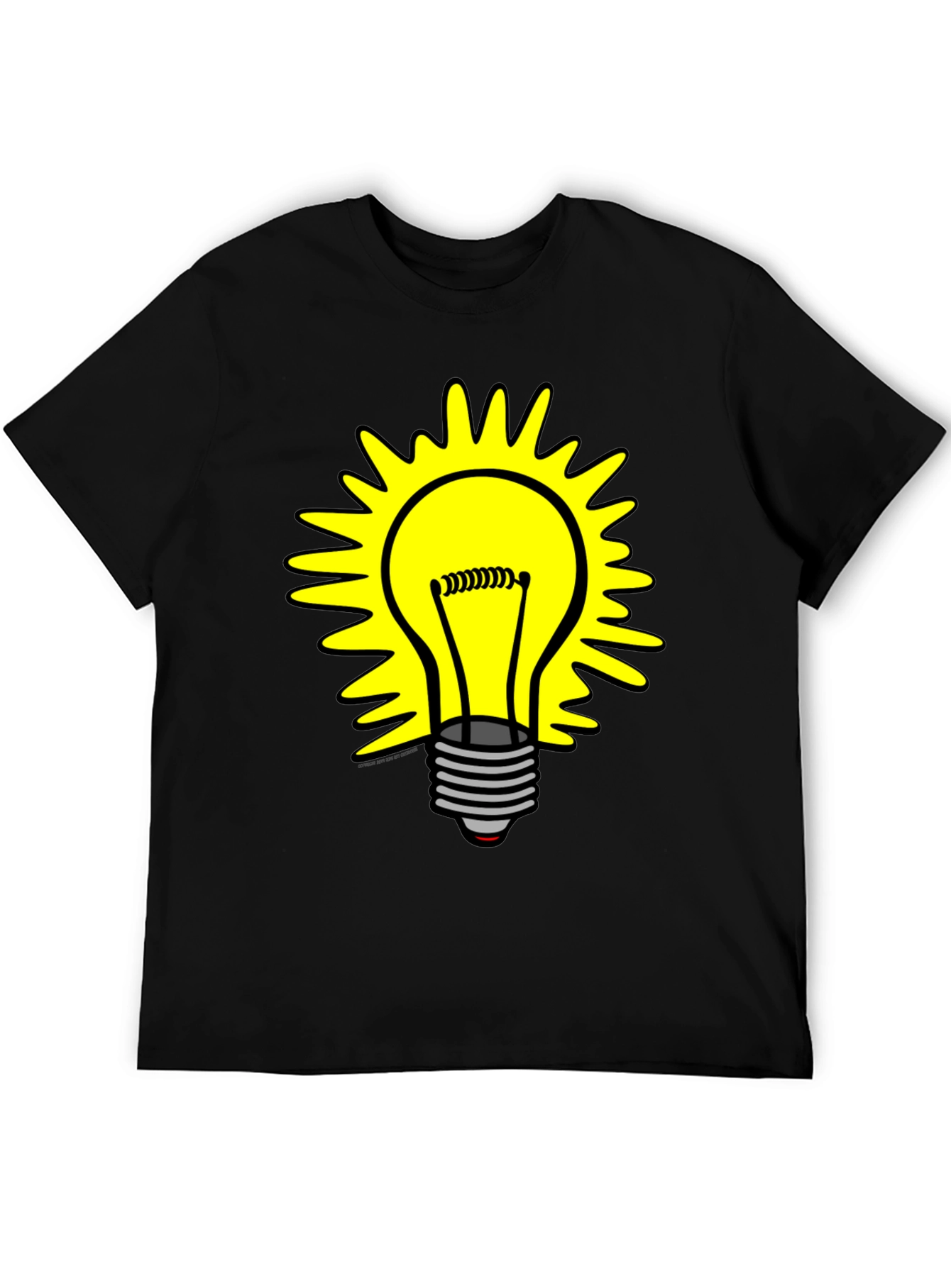 Black Bright Idea T-Shirt - Graphic Lightbulb Design view 5