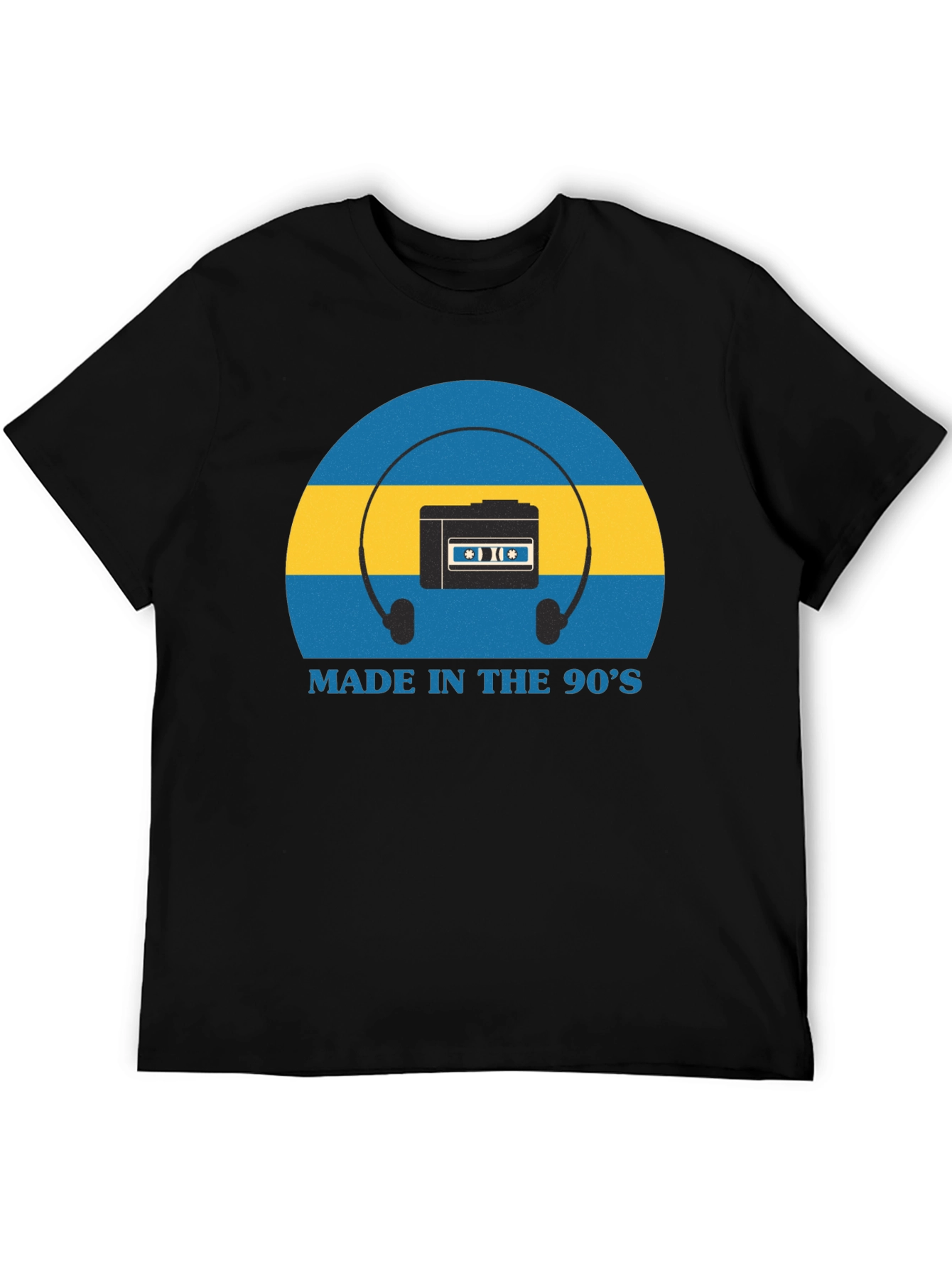 Black Retro 90s Cassette Player T-Shirt view 5