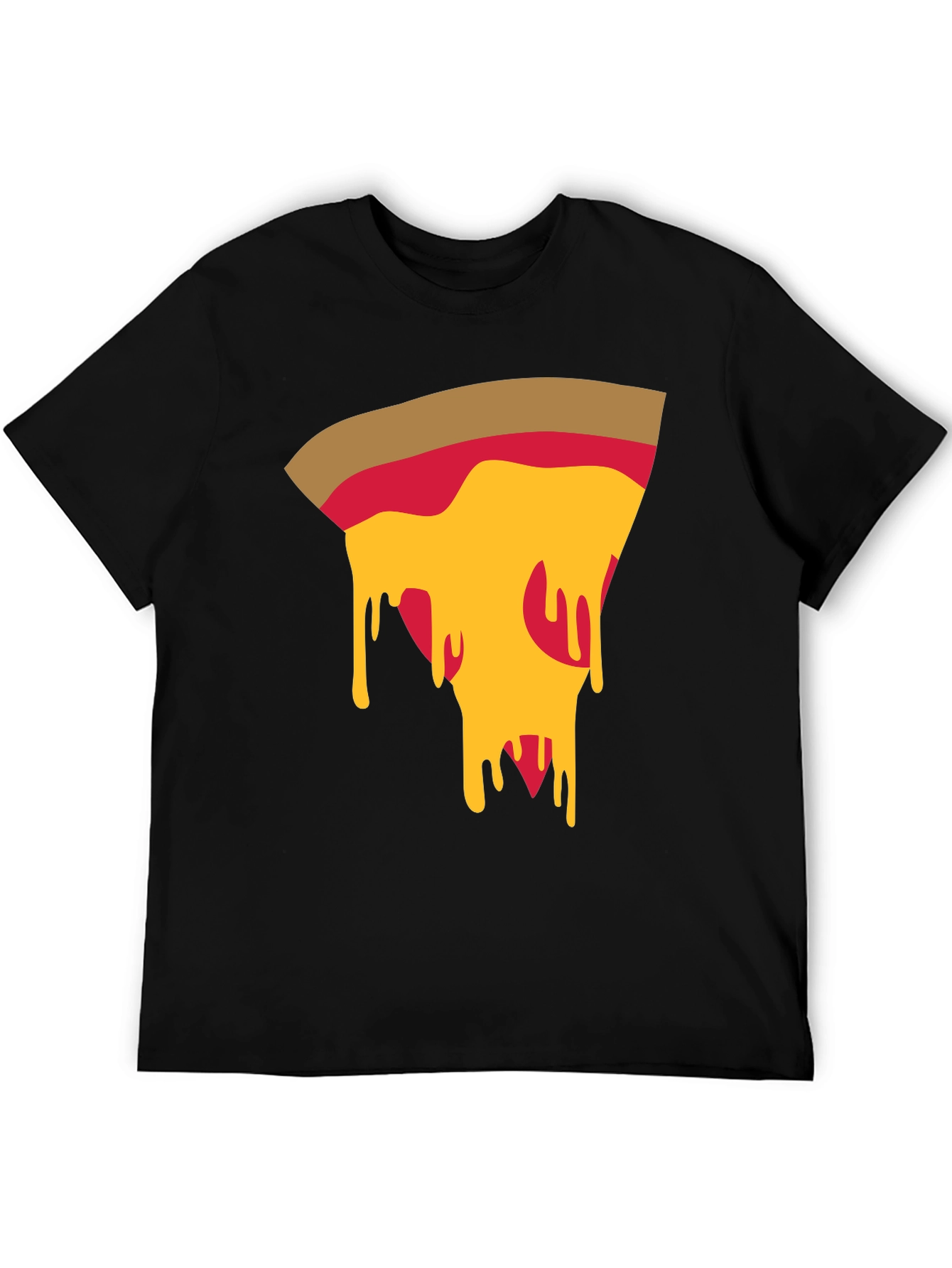 Black Pizza Slice Graphic Tee - Casual Black T-Shirt view 5