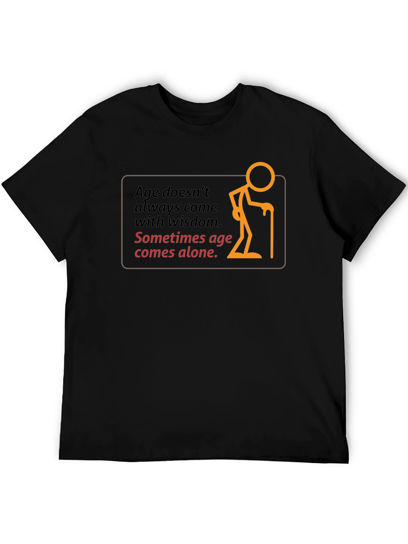 Black Age Alone Graphic Black T-Shirt view 5