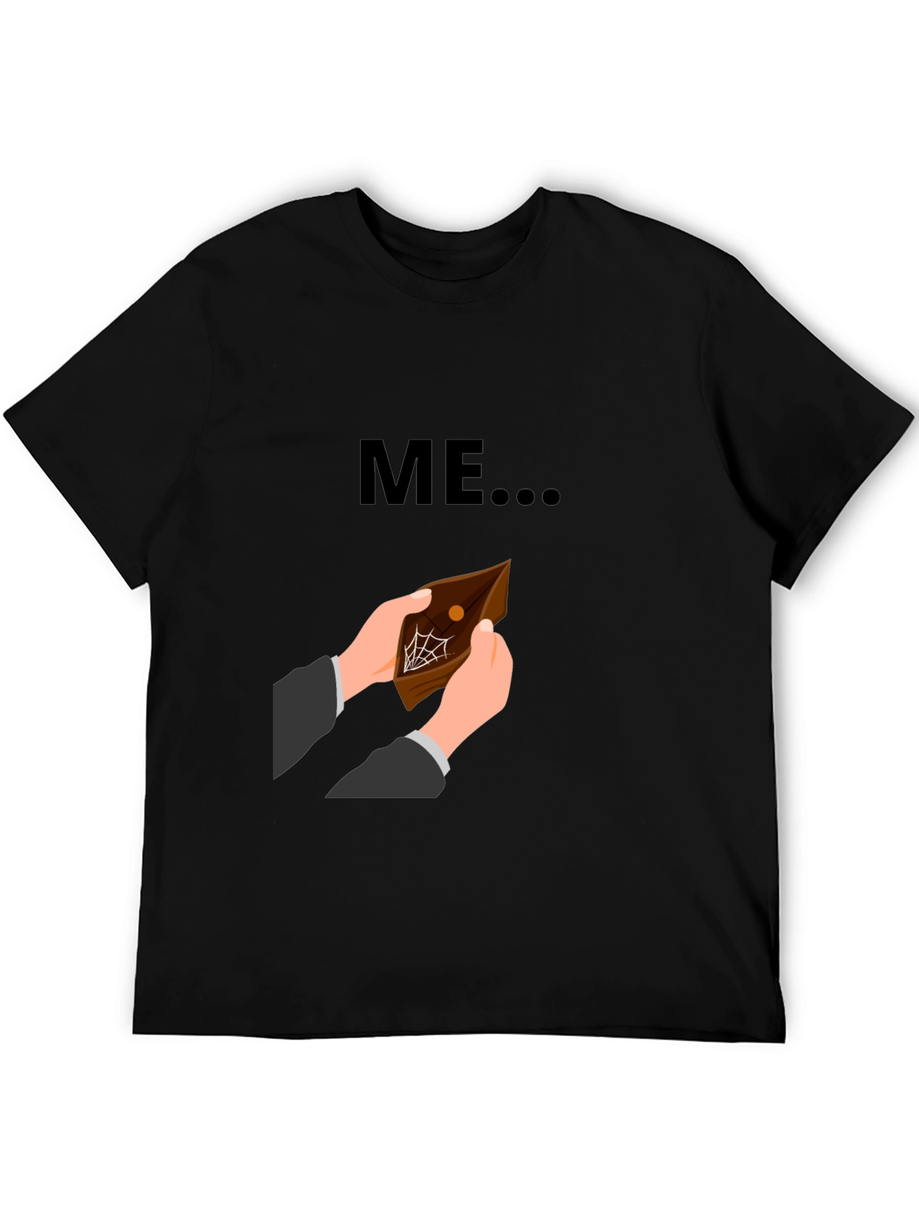 Black Funny 'ME' Empty Wallet Graphic T-Shirt view 5