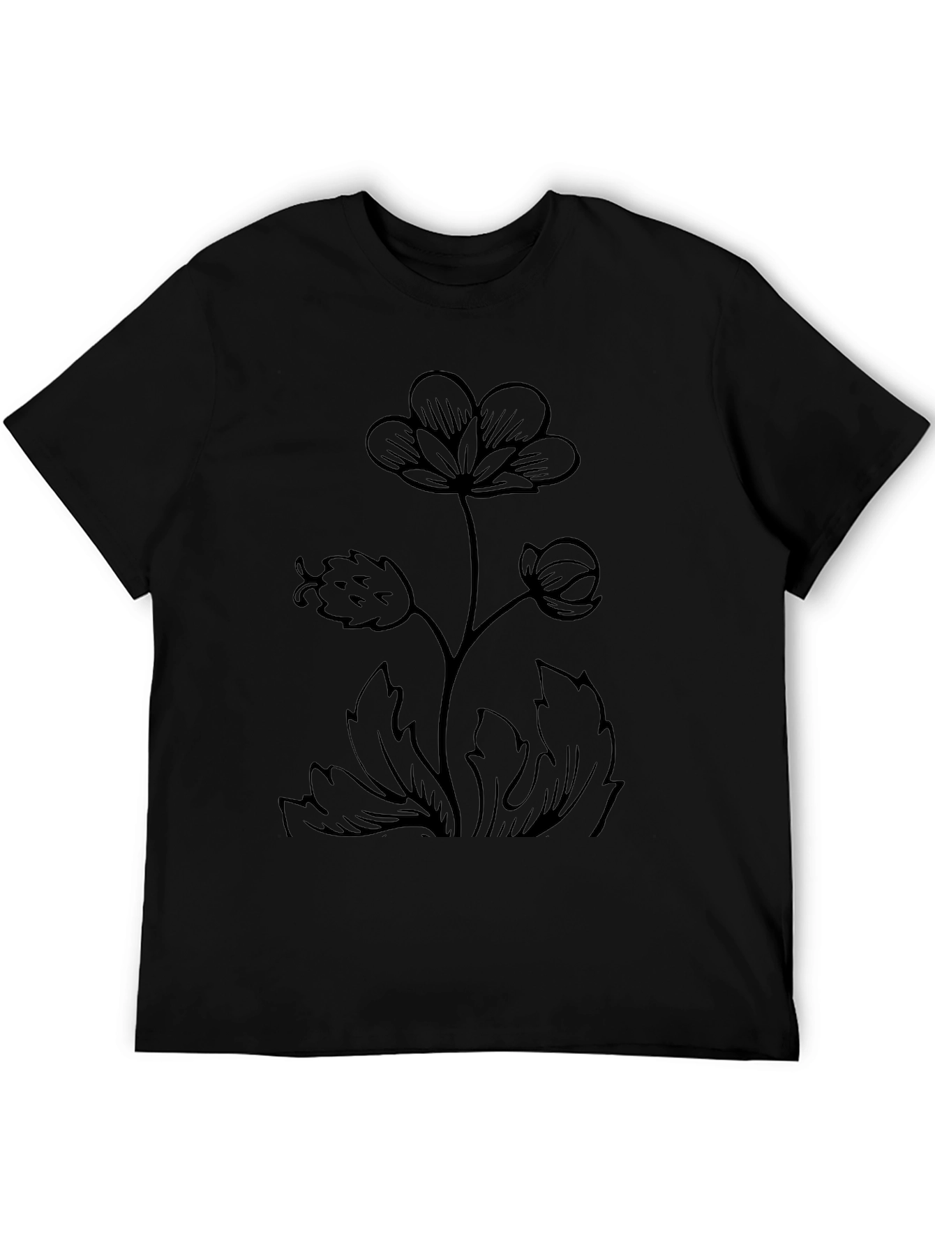 Black Black Floral Graphic T-Shirt view 5