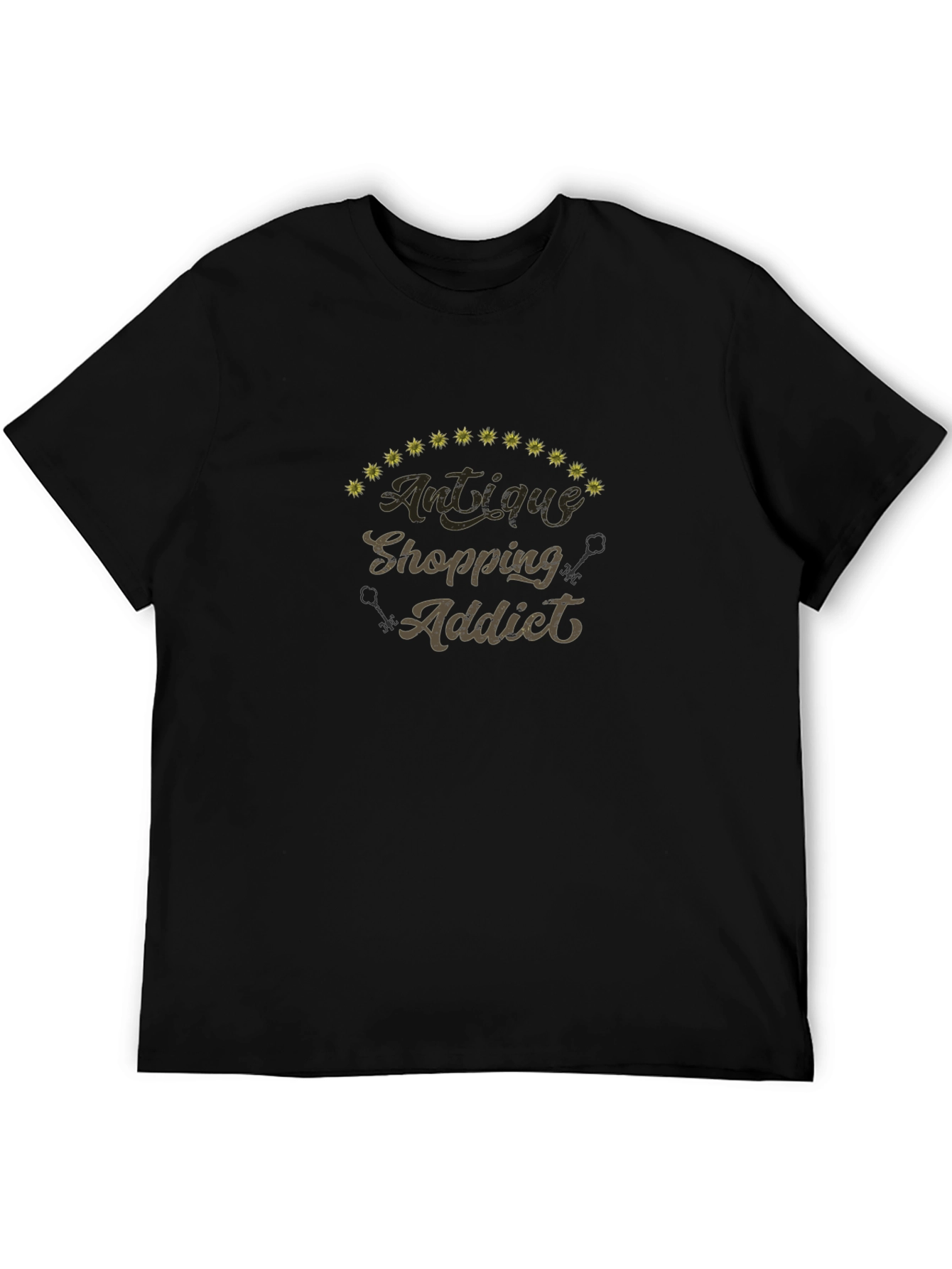 Black Antique Shopping Addict Black T-Shirt view 5