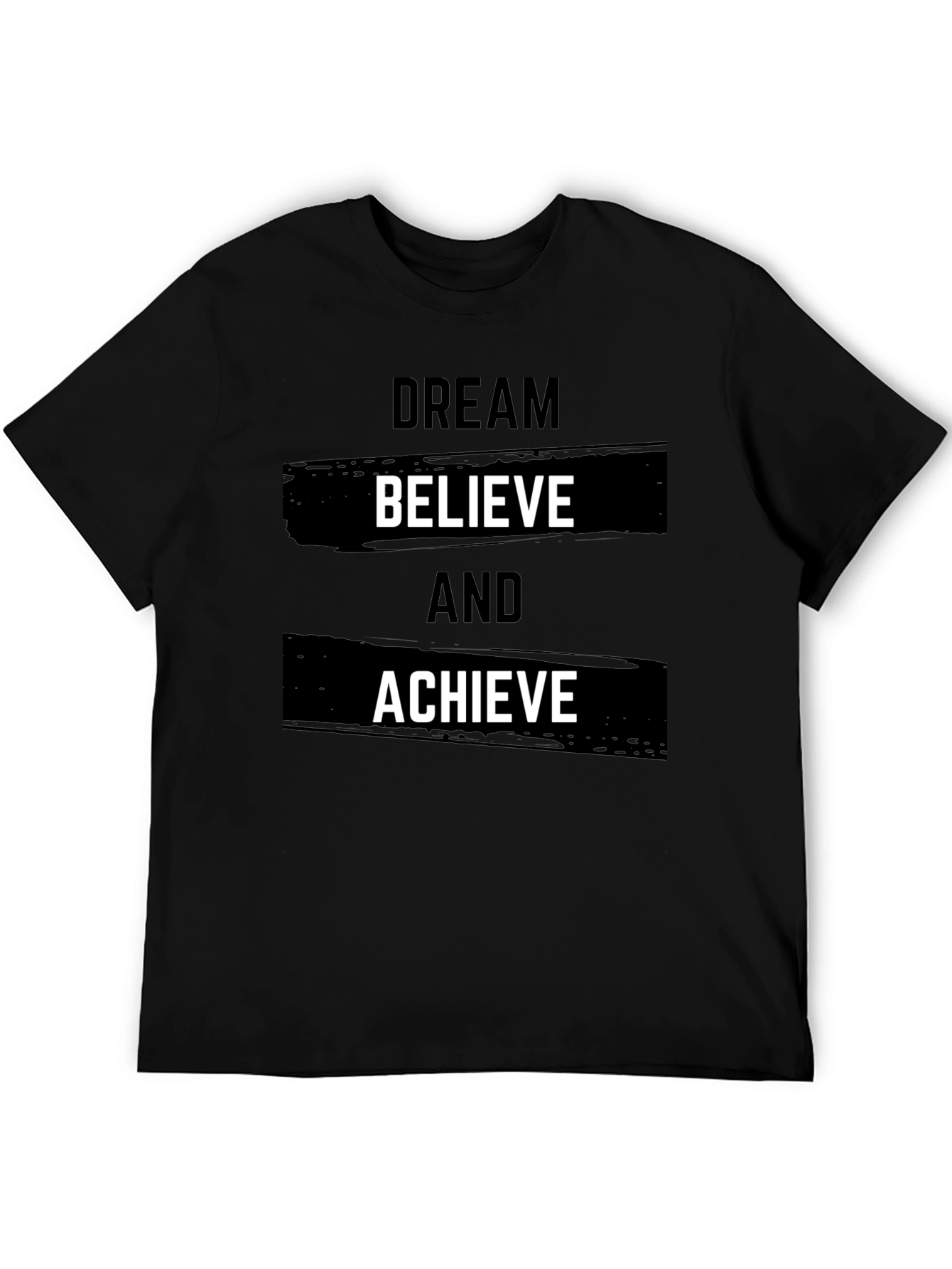Black Dream Believe Achieve Black T-Shirt view 5