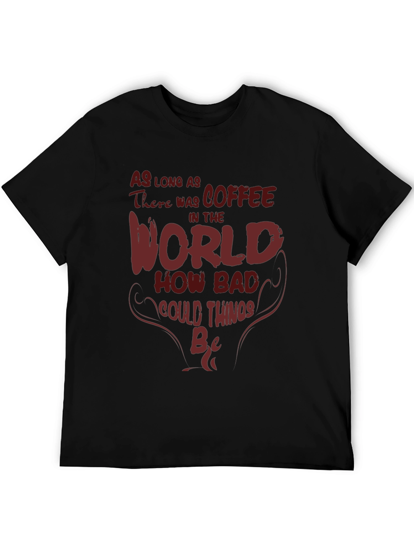 Black Coffee World T-Shirt - Funny Slogan Tee view 5