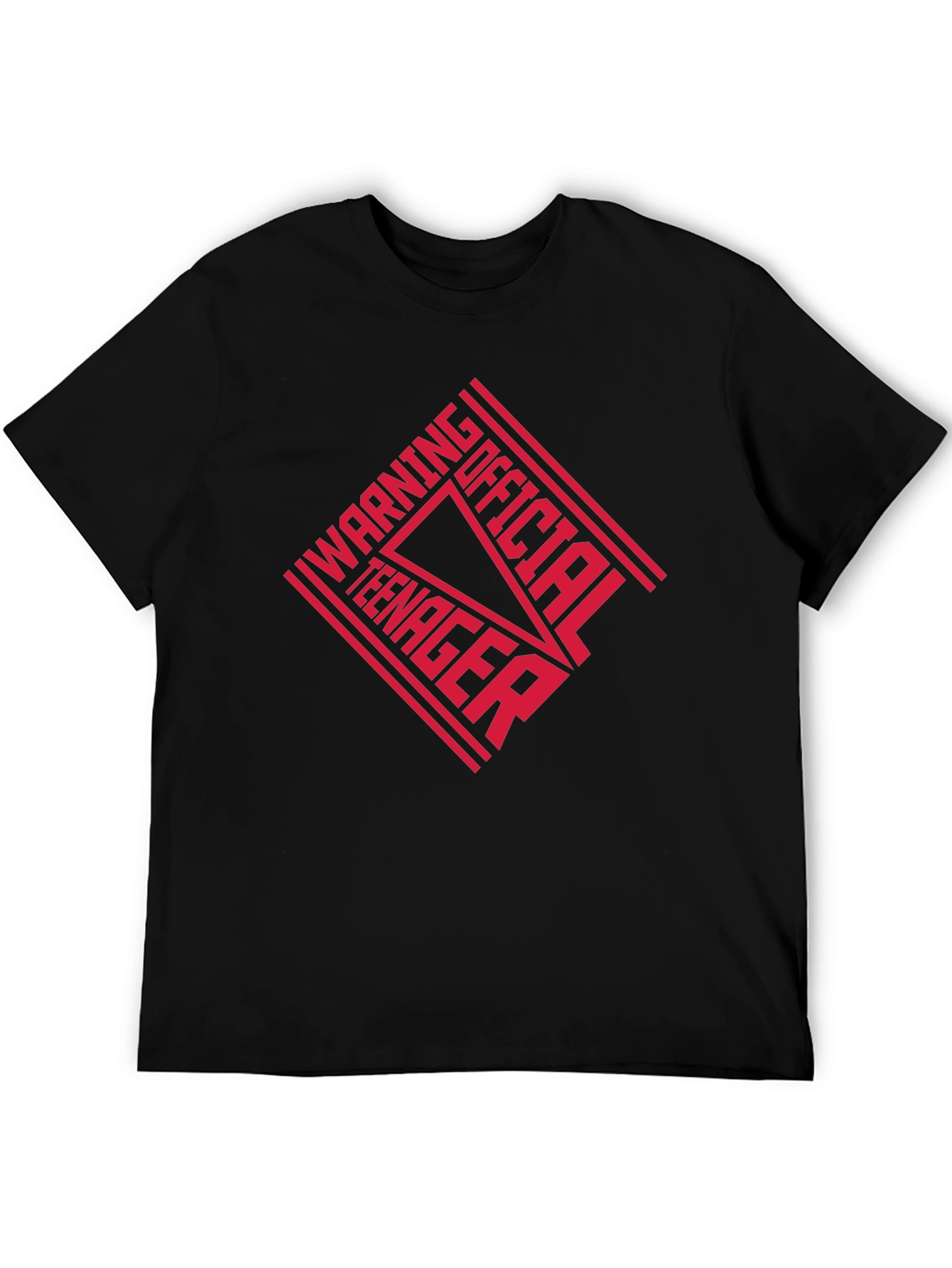 Black Official Teenager T-Shirt: Warning Style view 5