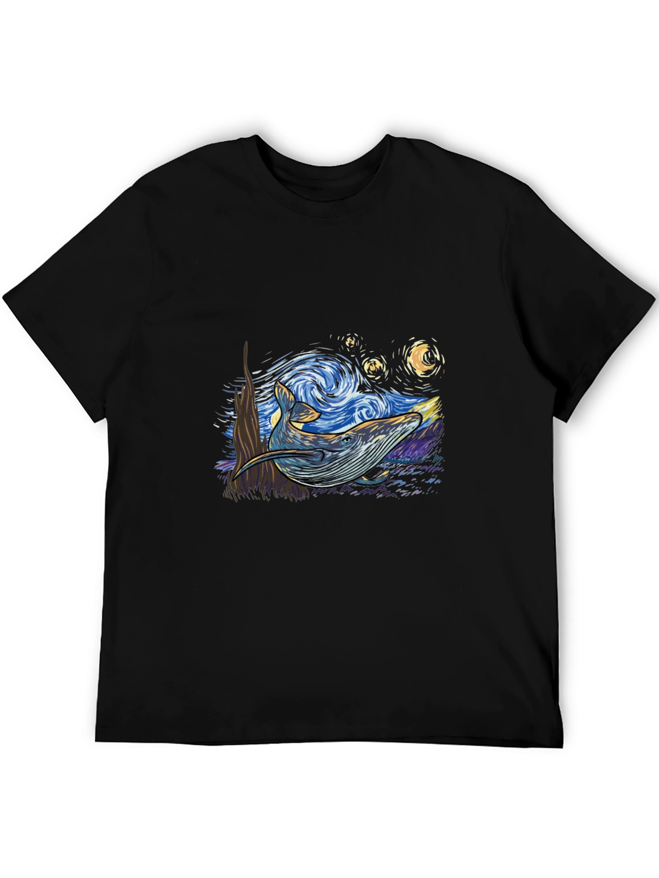 Black Starry Whale Tee - Artistic Graphic Print view 5