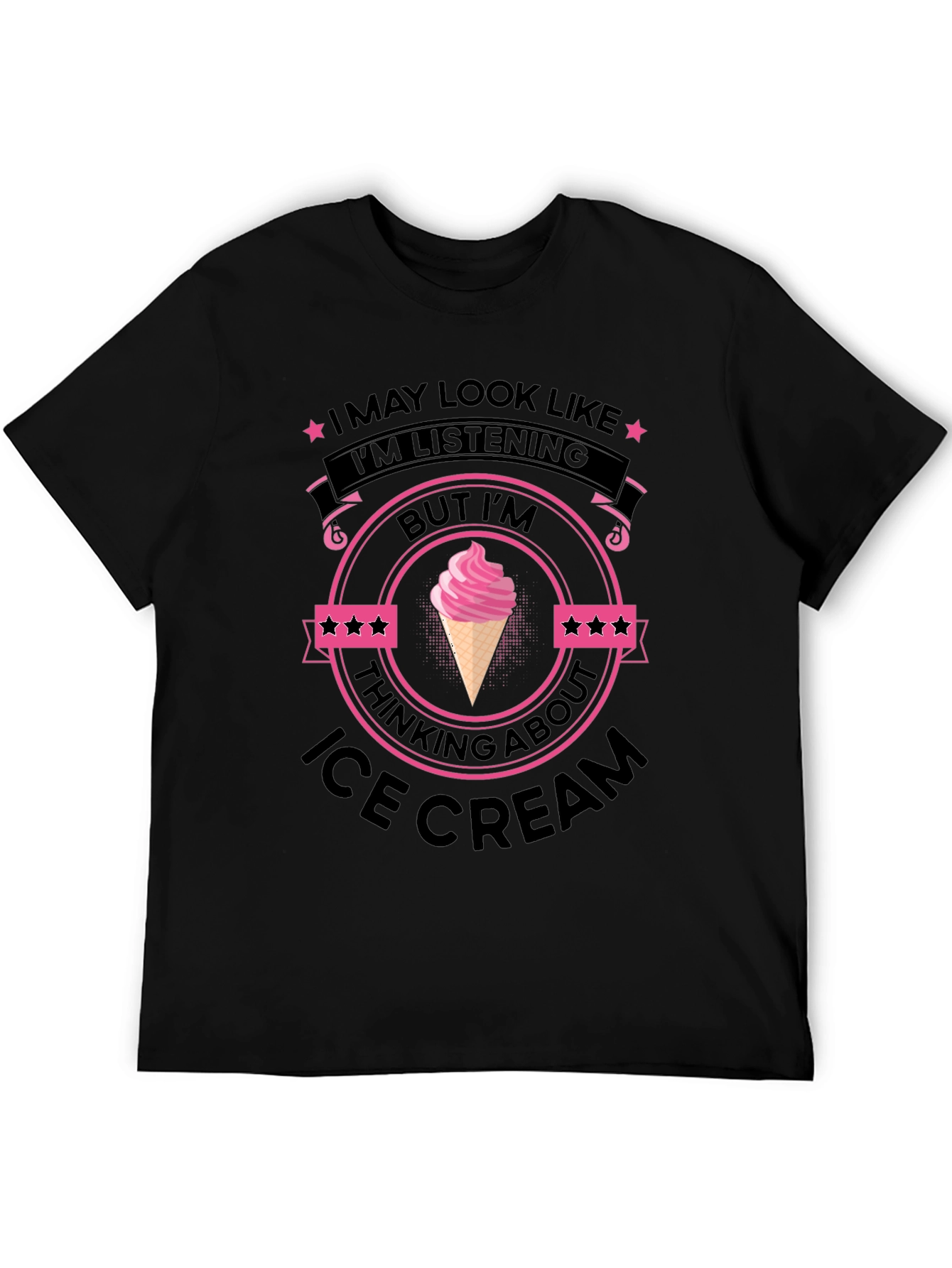 Black Ice Cream Minded Black T-Shirt view 5